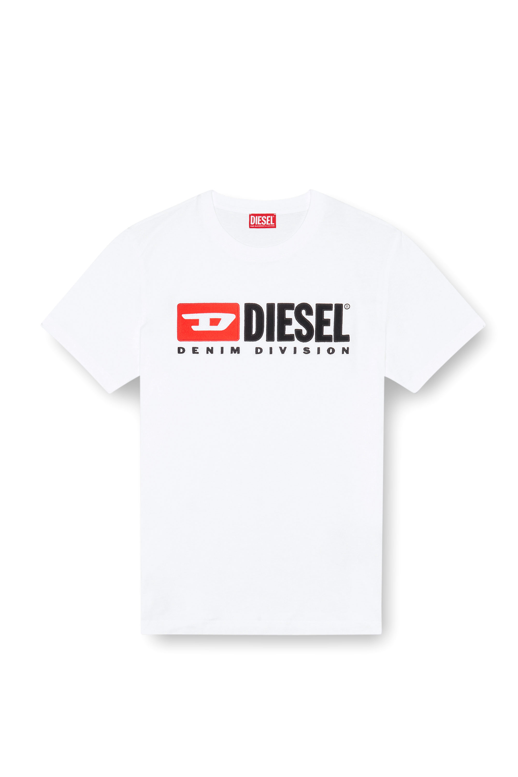 Diesel - T-BOXT-DIV, T-shirt con patch logo Diesel Uomo in Bianco - 2