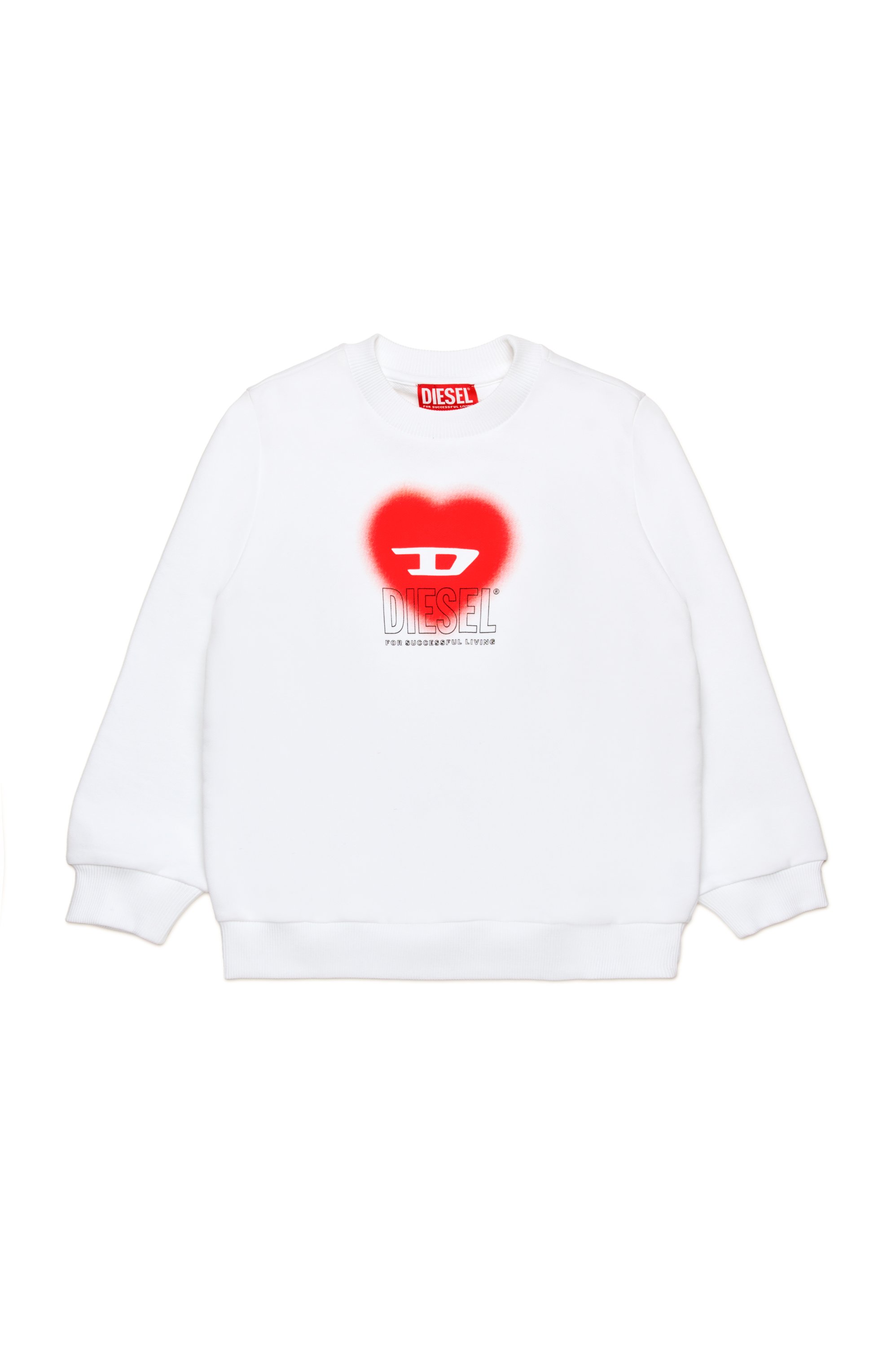 Diesel - SCACUORE, Felpa con logo a cuore Donna in Bianco - 1