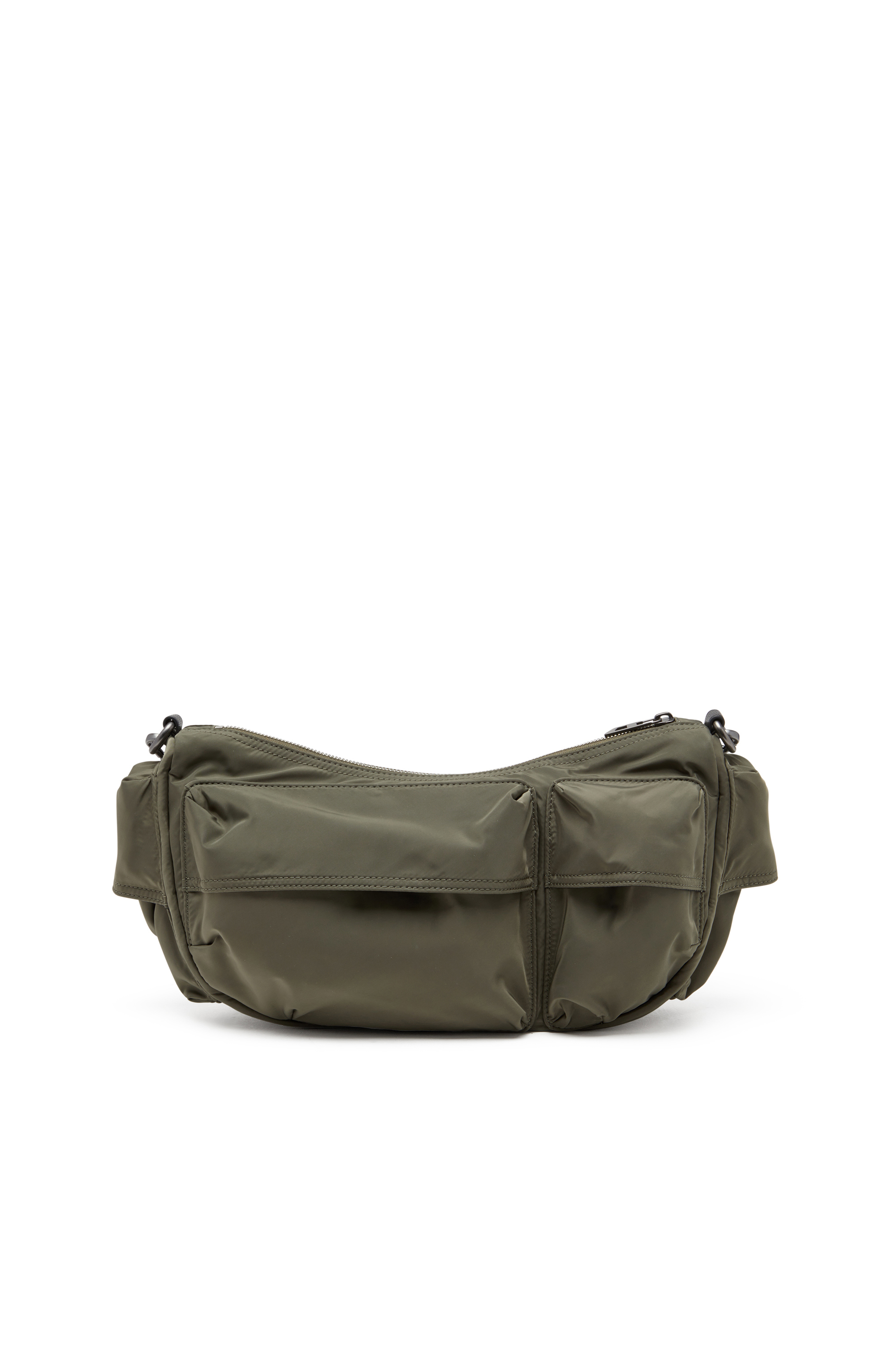 Diesel - MULTI-PKTS SHOULDER BAG X, Borsa multitasche in tessuto utility Unisex in Verde - 2