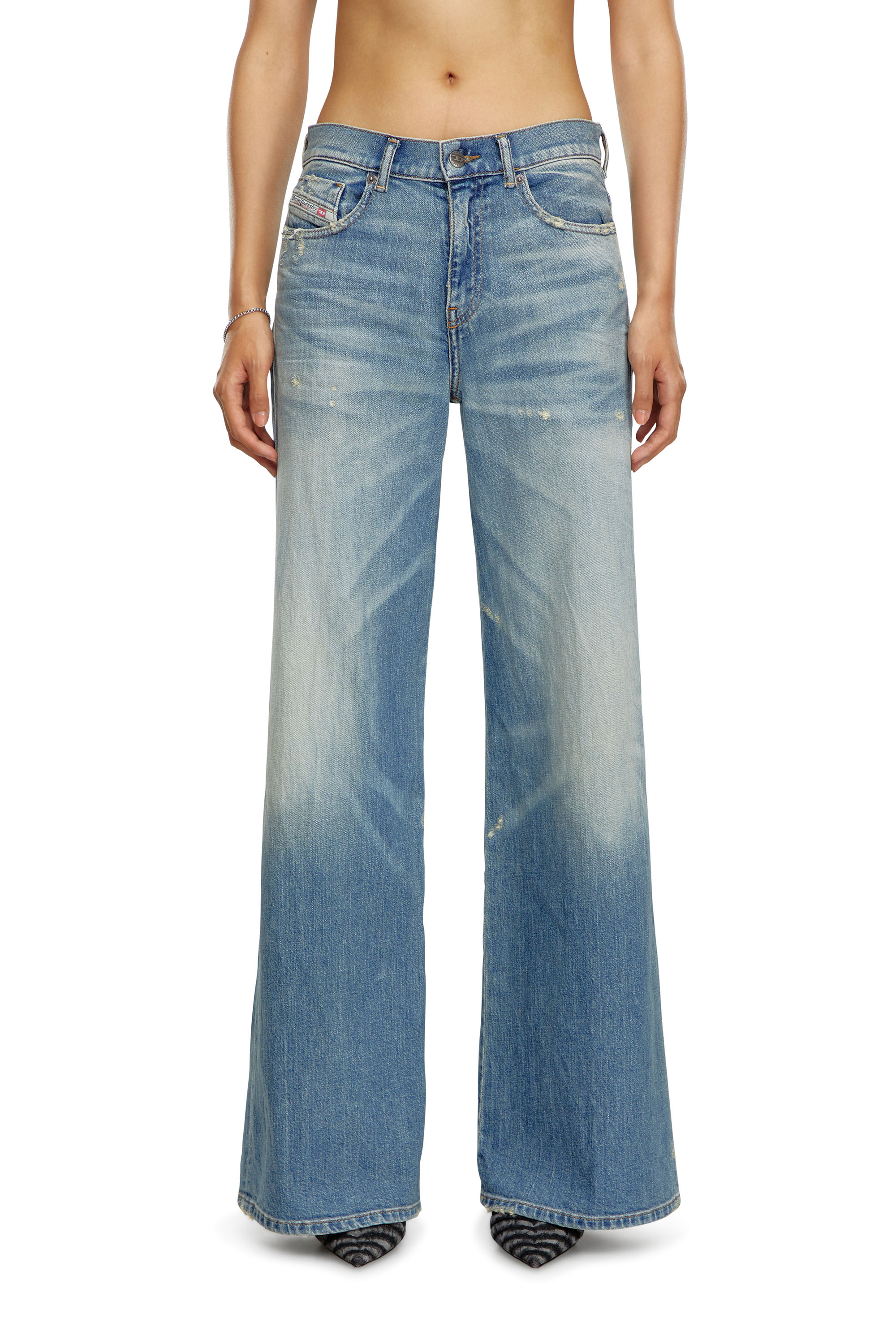 Diesel - Flare Jeans 1978 D-Akemi 09J44 Donna, Blu medio - Image 3