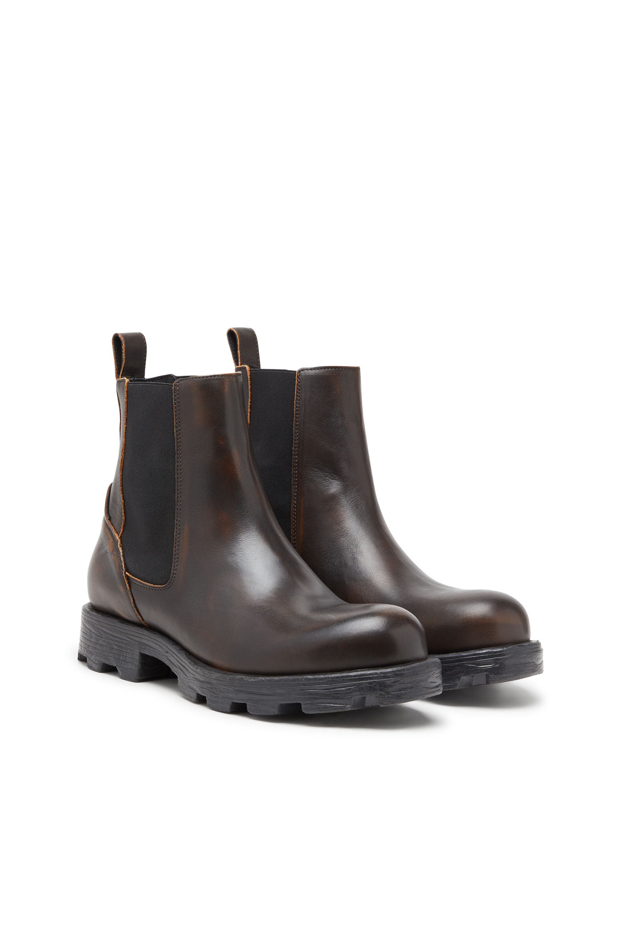 Diesel - D-HAMMER CH, D-Hammer-Chelsea boot in pelle spazzolata Uomo in Marrone - 2