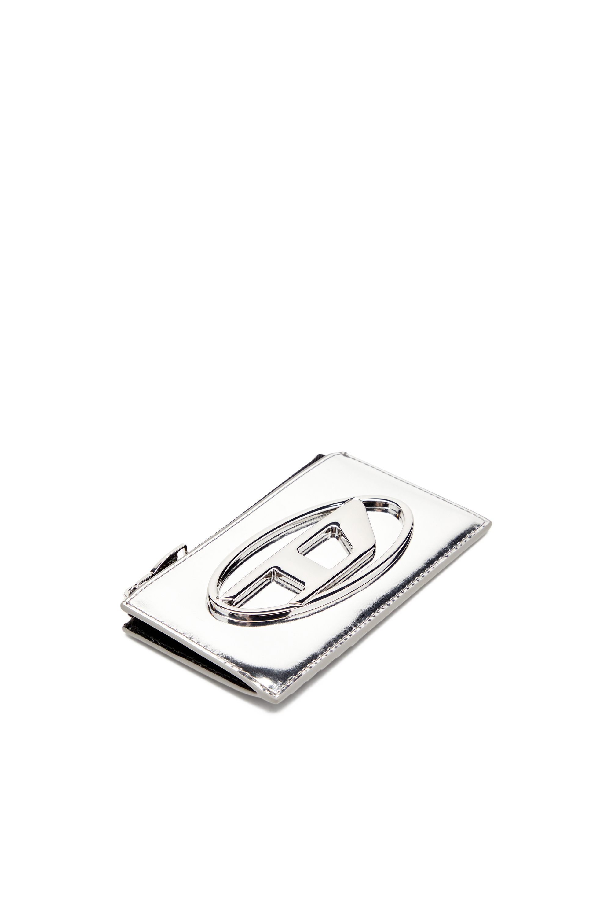 Diesel - 1DR CARD HOLDER III, Portacarte in pelle specchiata Donna in Argento - 5