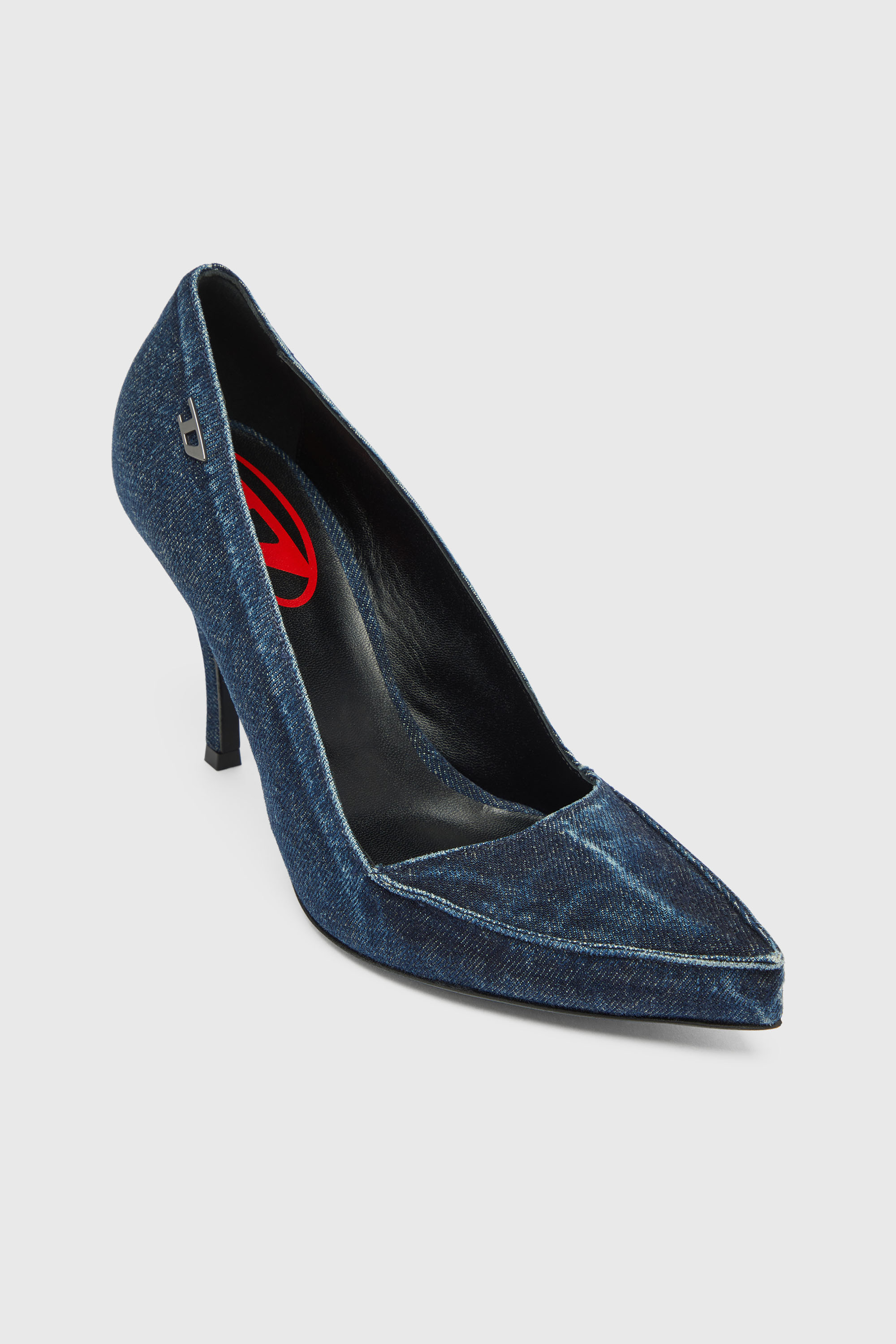Diesel - D-LUCETTE-90-PUMP D, D-Lucette-D&eacute;collet&eacute; in denim Donna in ToBeDefined - 6