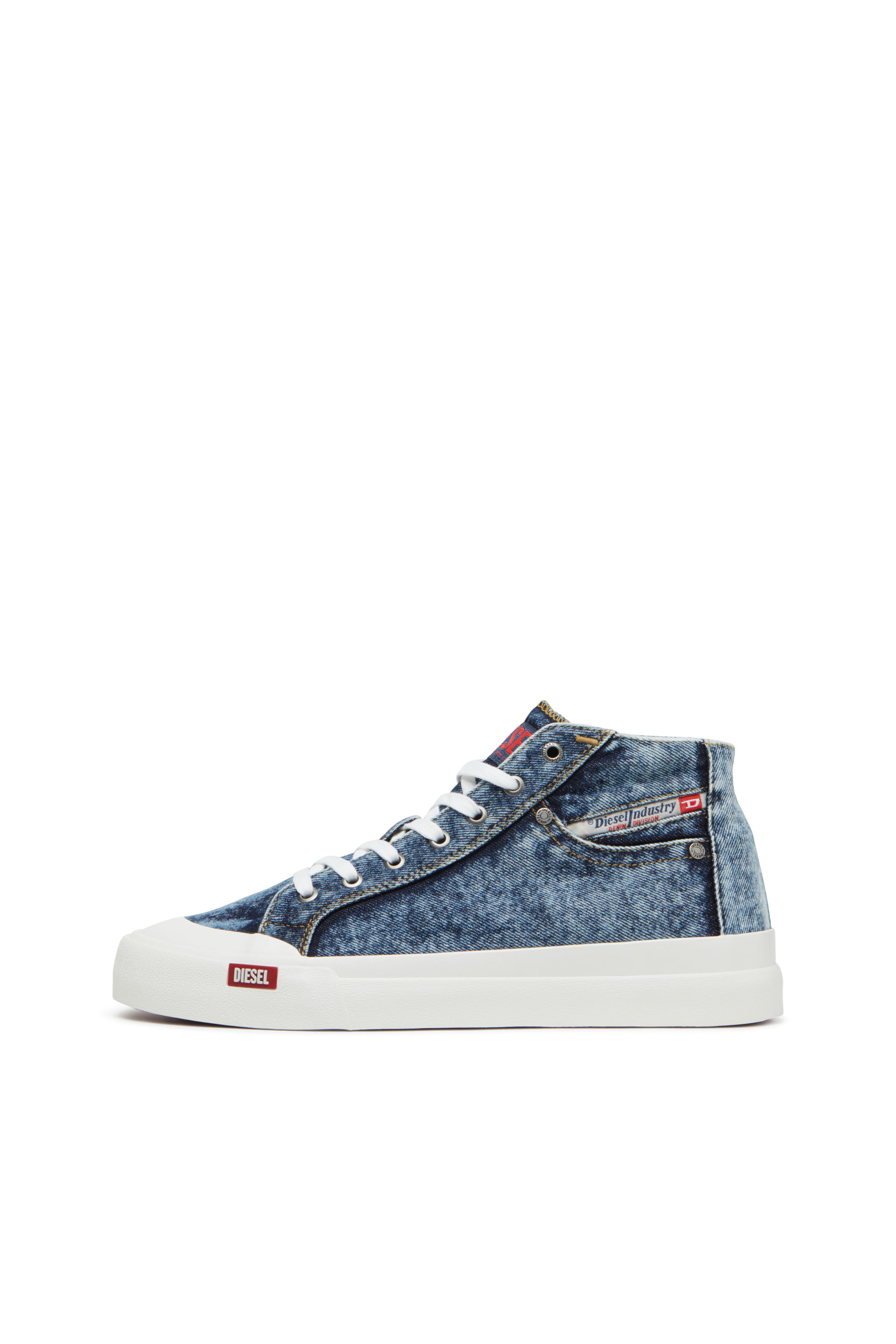 Diesel - S-ATHOS NMD MID, S-Athos-Sneaker high-top in denim con taschino Uomo in Blu - 7