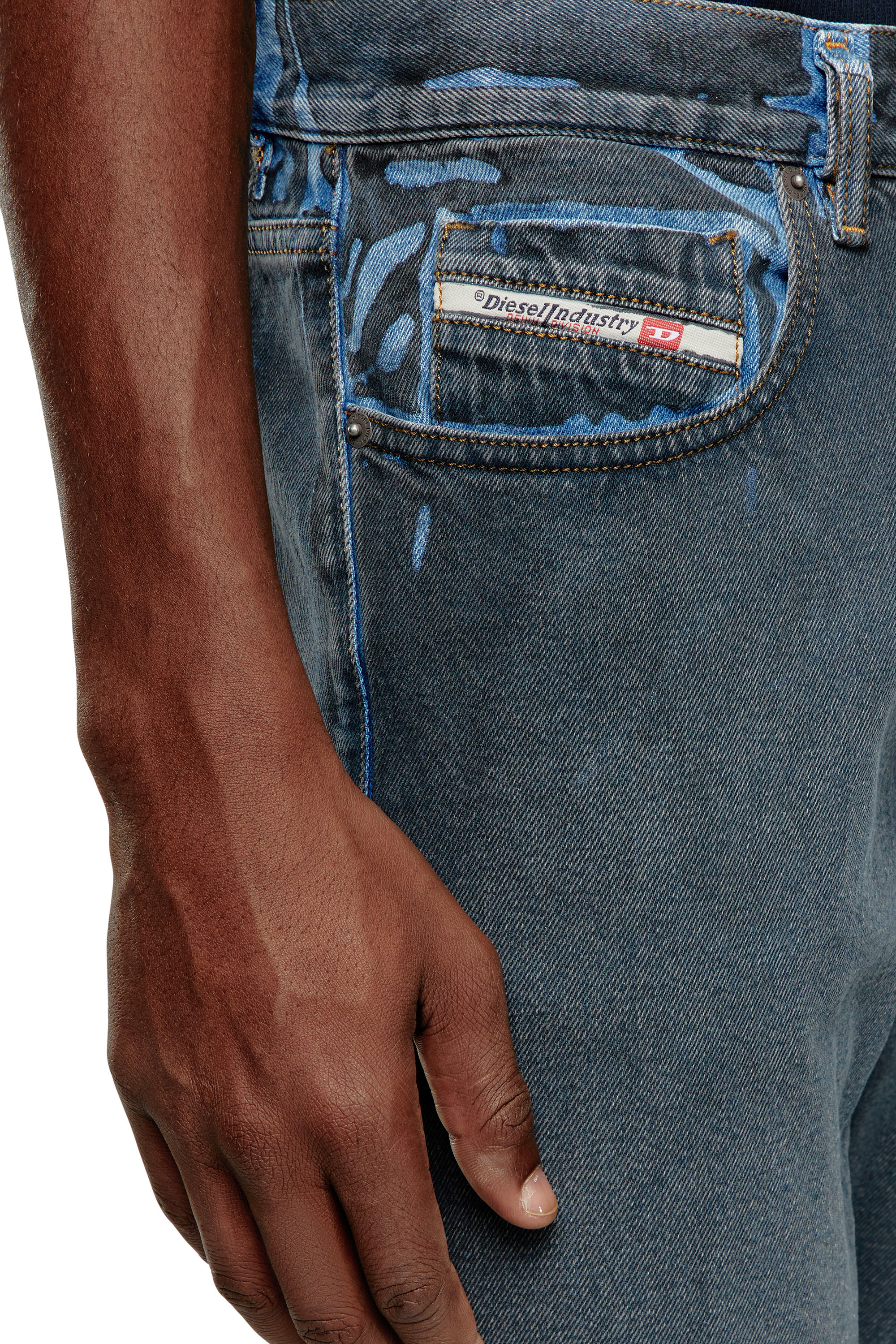 Diesel - Slim Jeans 2019 D-Strukt 09I47, Nero/Grigio scuro - Image 3