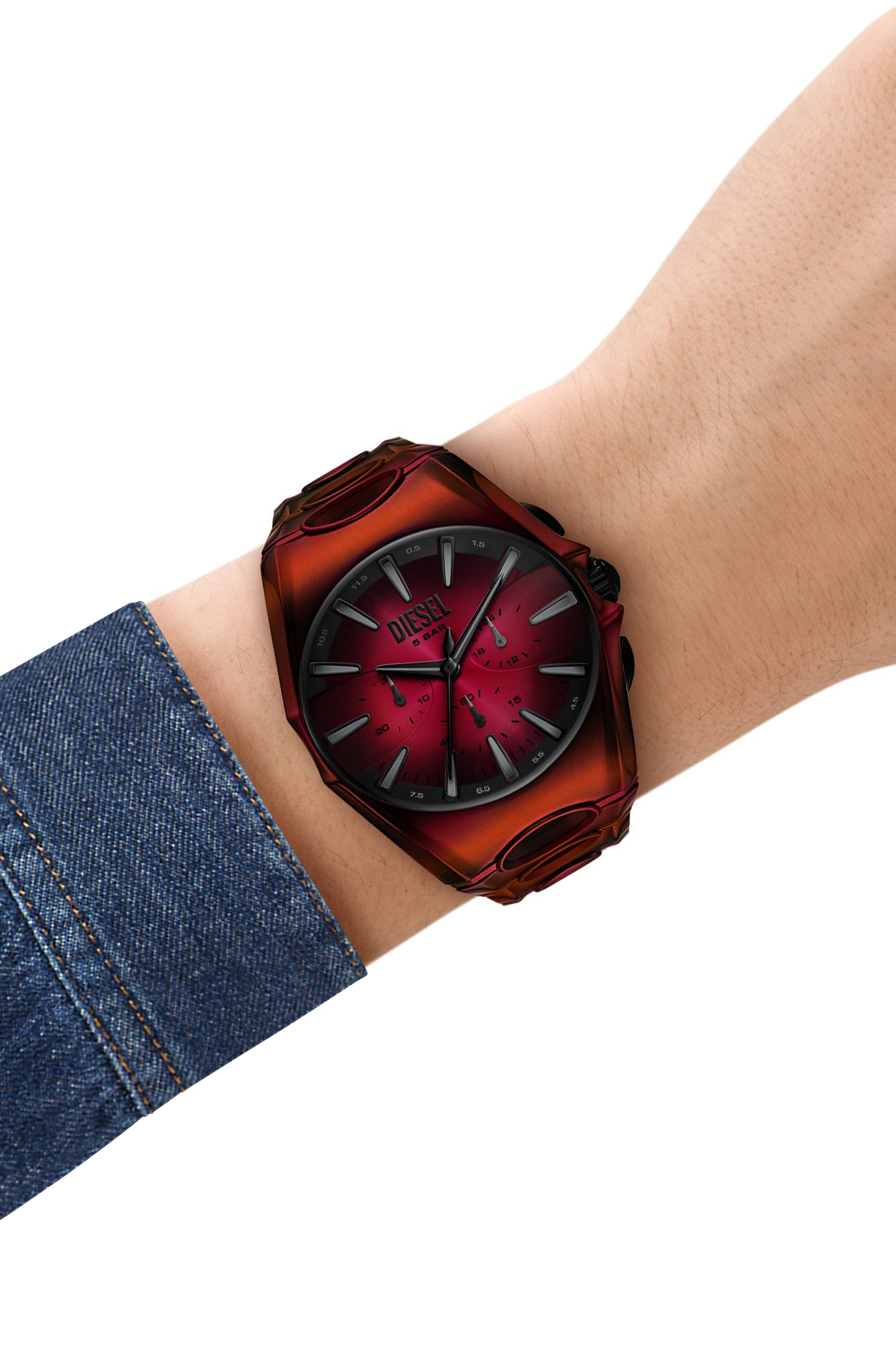 Diesel - DZ4693 WATCH, Orologio D-Curve in acciaio inossidabile rosso Uomo in Rosso - 4