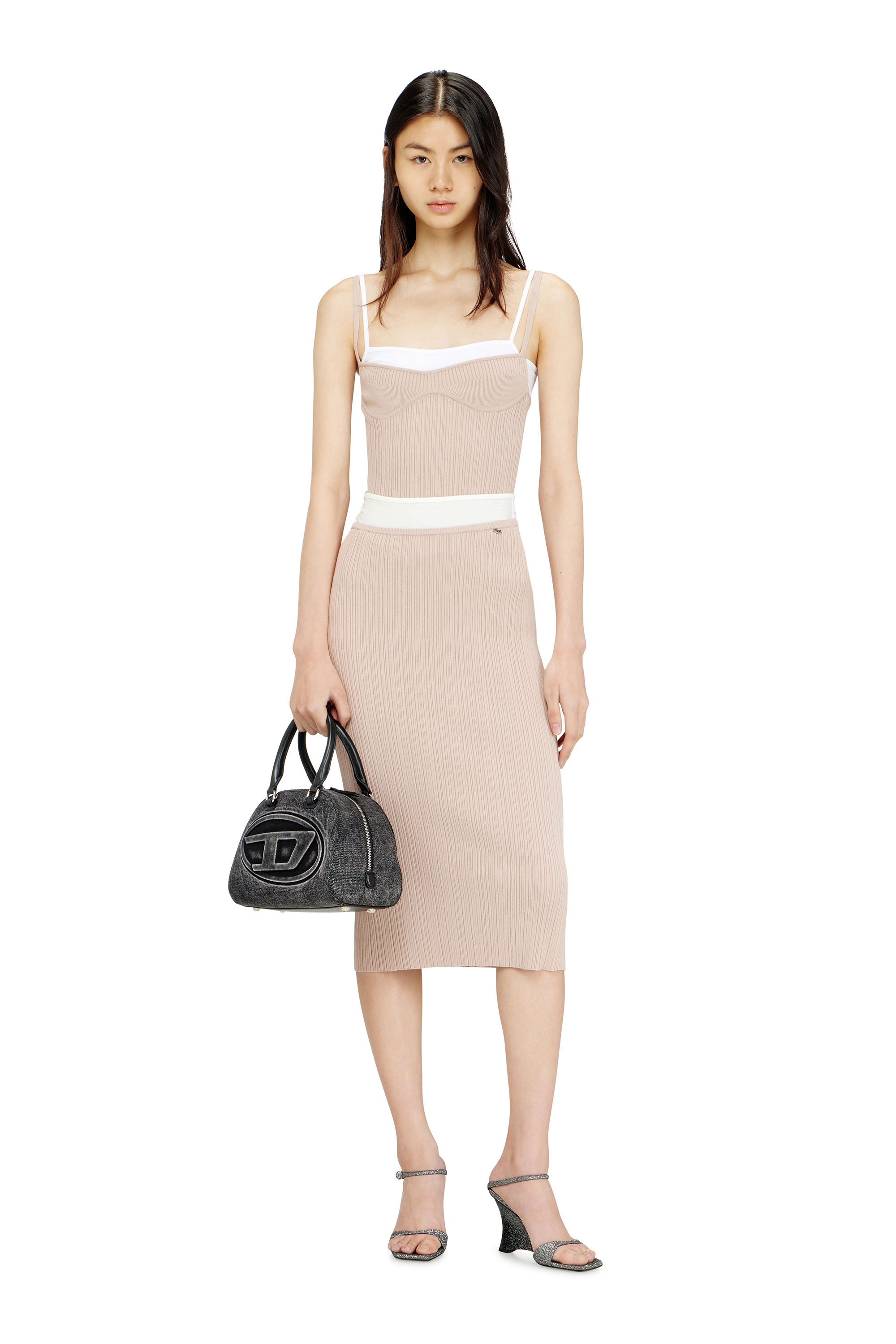 Diesel - M-ZINIA, Gonna a costine con cintura a contrasto Donna in ToBeDefined - 1