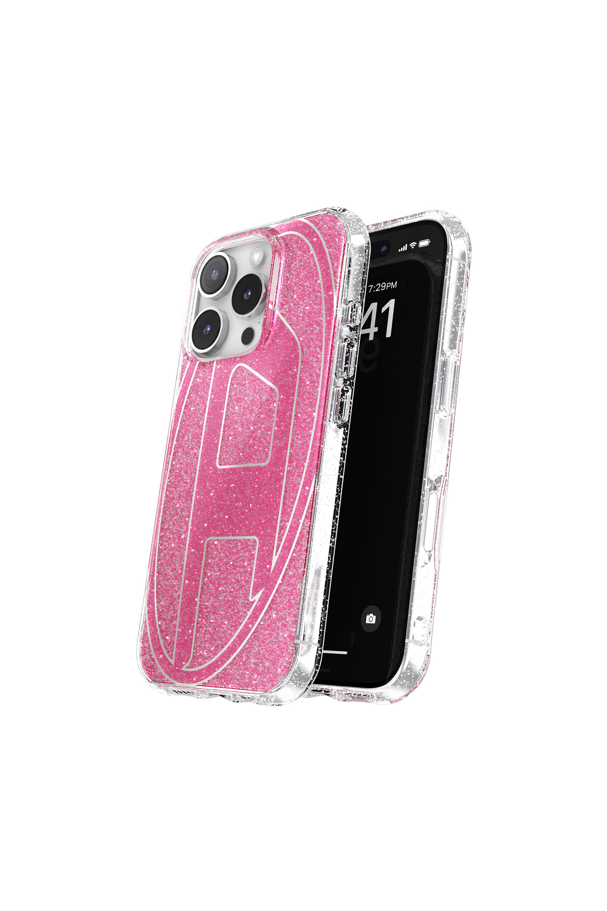 Diesel - 60156 AOP CASE, Cover glitterata per iP 16 Pro Unisex in Rosa - 2