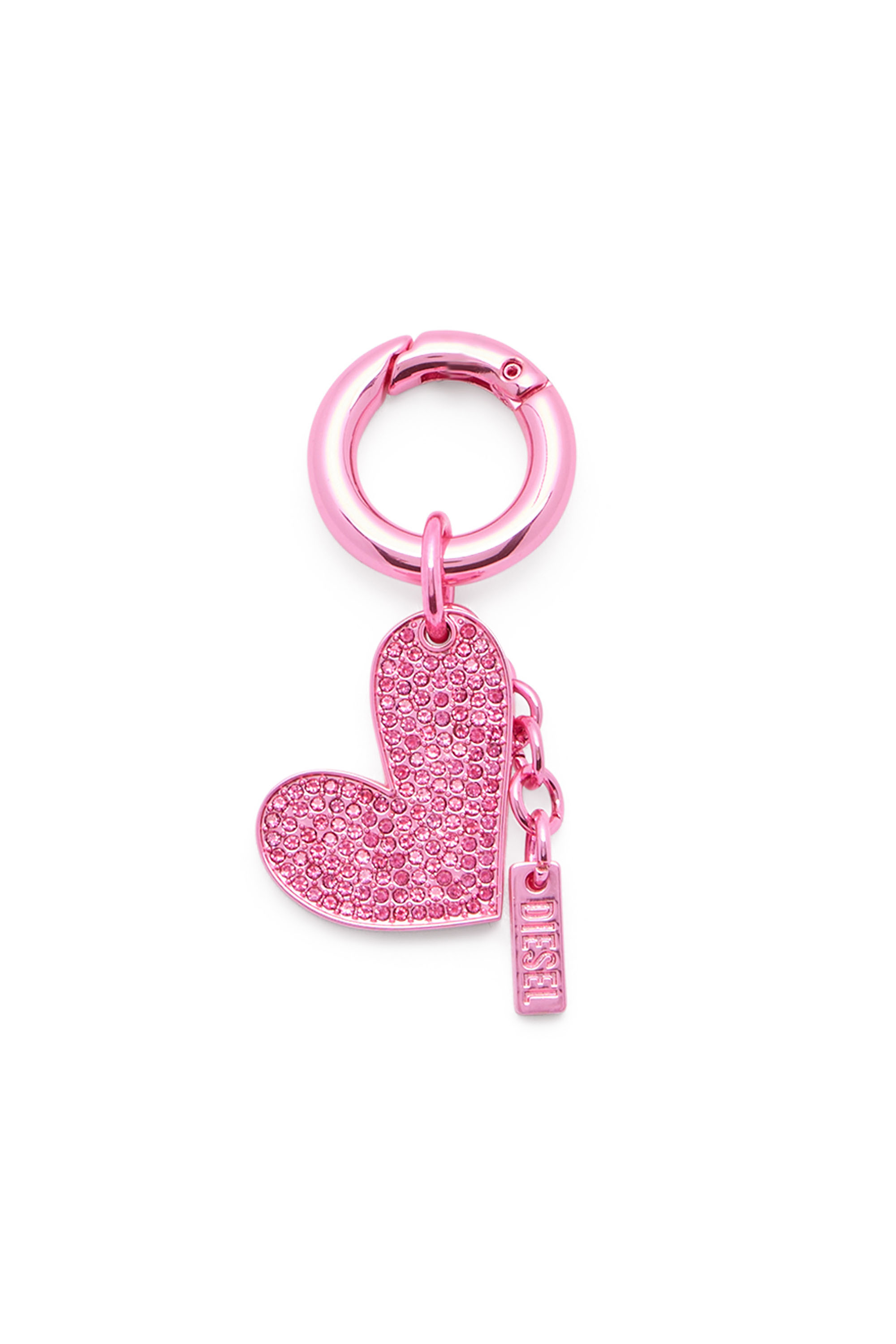 Diesel - CHARM-HEART, Charm a forma di cuore in metallo con strass Donna in Rosa - 2