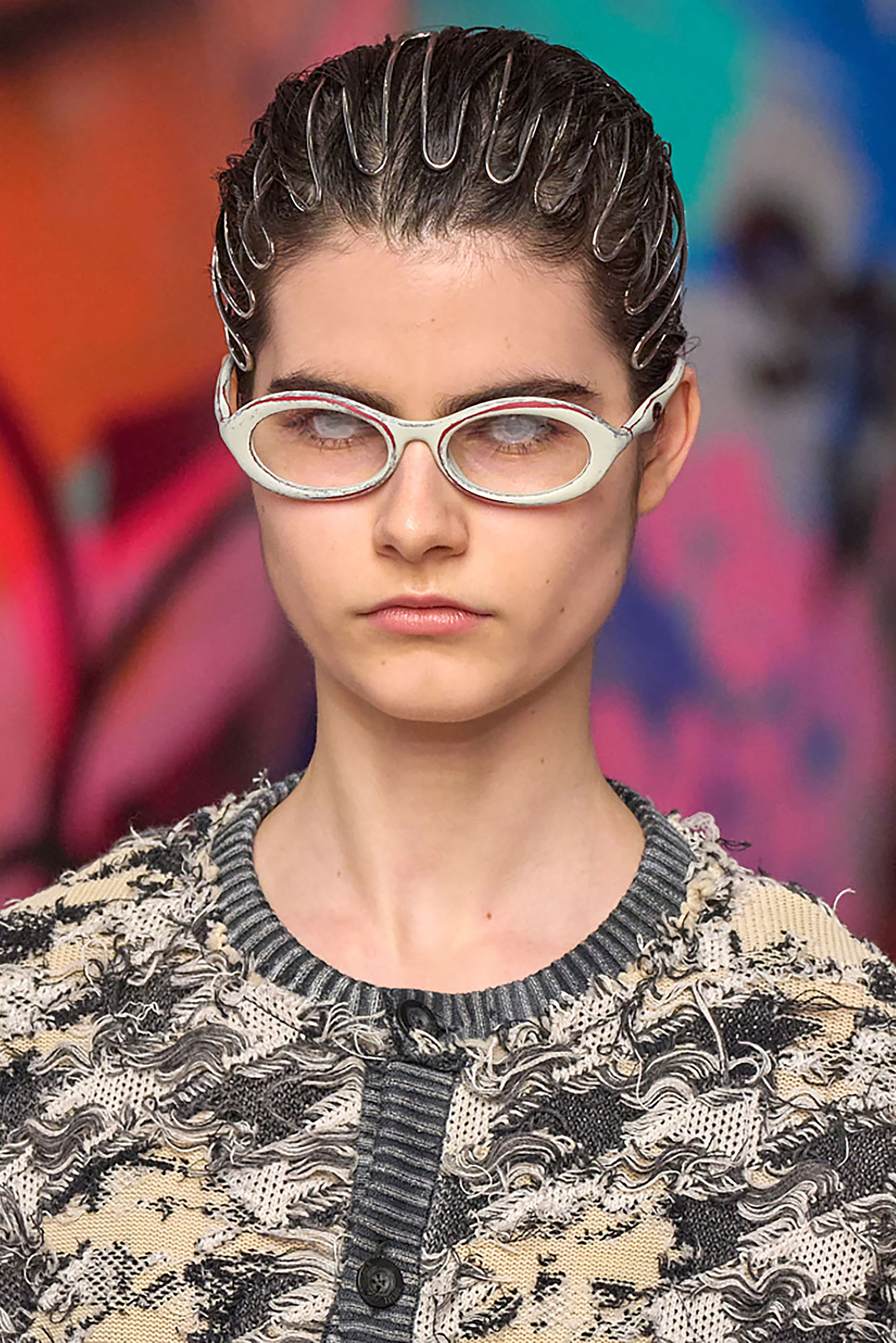 Diesel - VOLT-D HEADBAND, Cerchietto per capelli "cage" con logo Oval D Donna in Argento - 3
