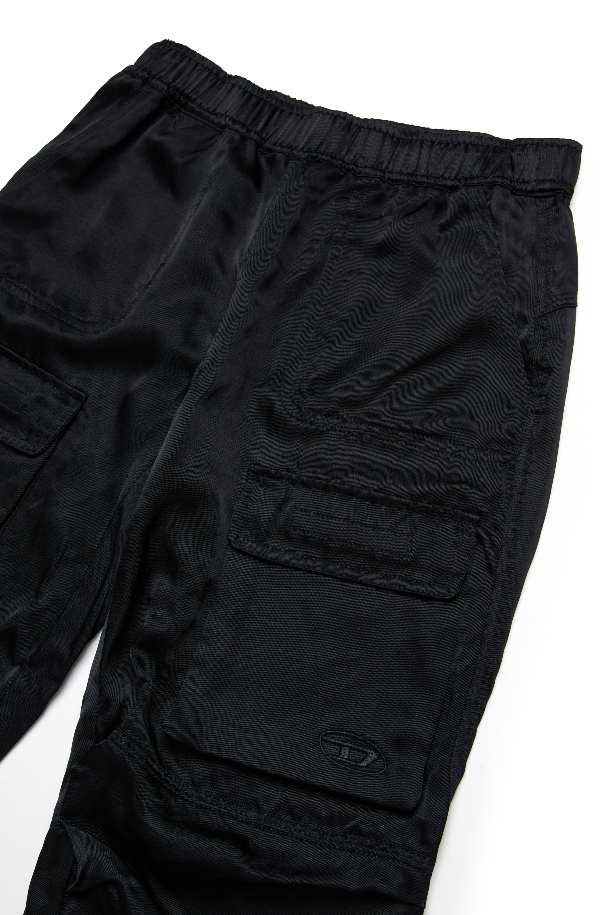 Diesel - PMIRTAS, Pantaloni cargo in raso con logo Oval D Donna in Nero - 3