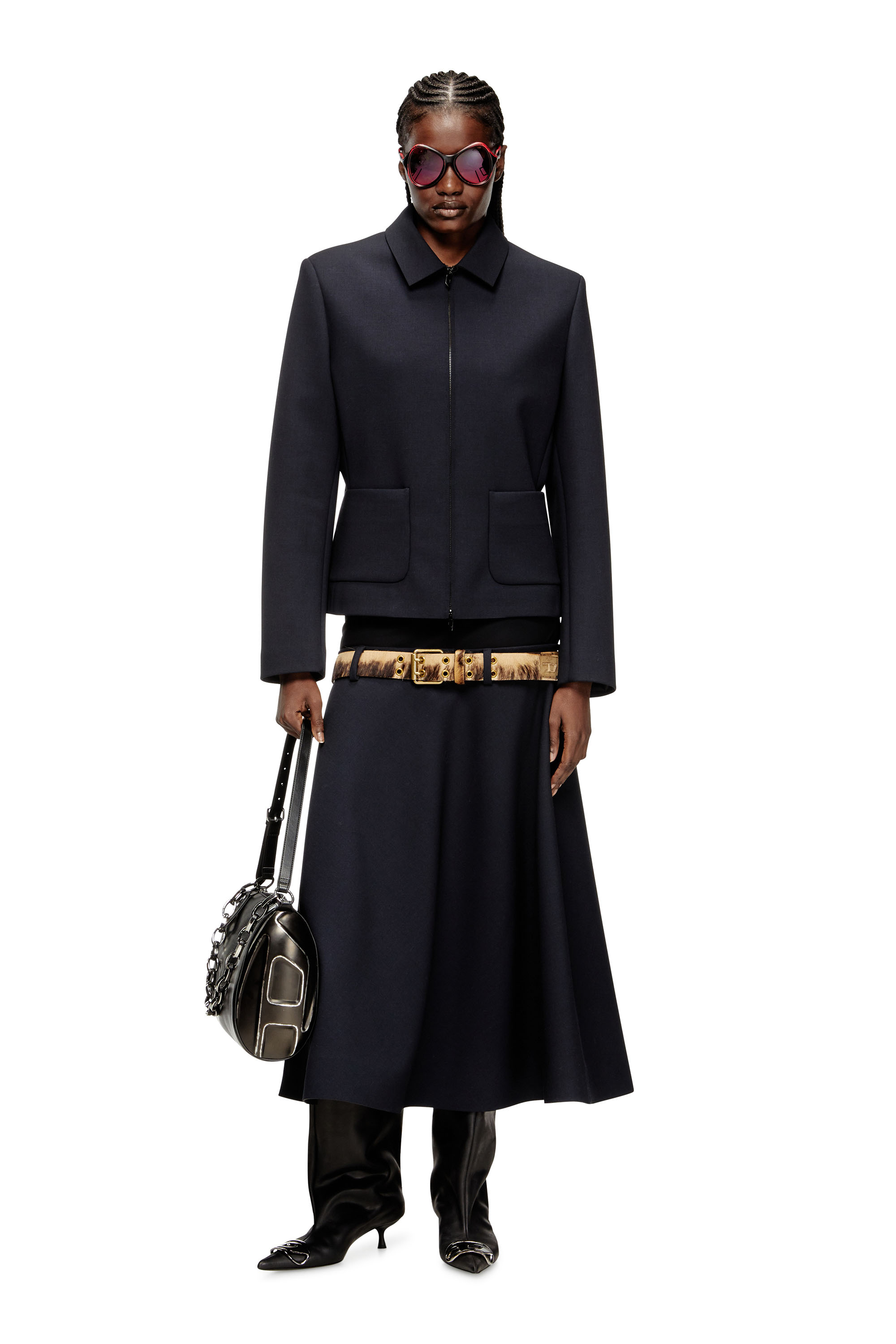 Diesel - D-VENUS 40 KB TUBE, D-Venus-Stivali al ginocchio in pelle oliata Donna in Nero - 6