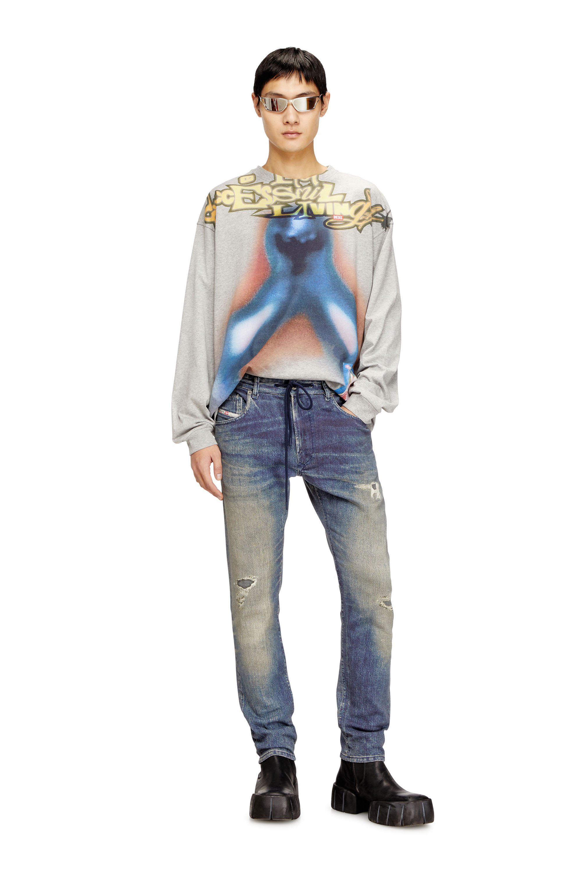 Diesel - Regular 2032 D-Krooley Joggjeans&reg; 068UT Uomo, Blu medio - Image 2