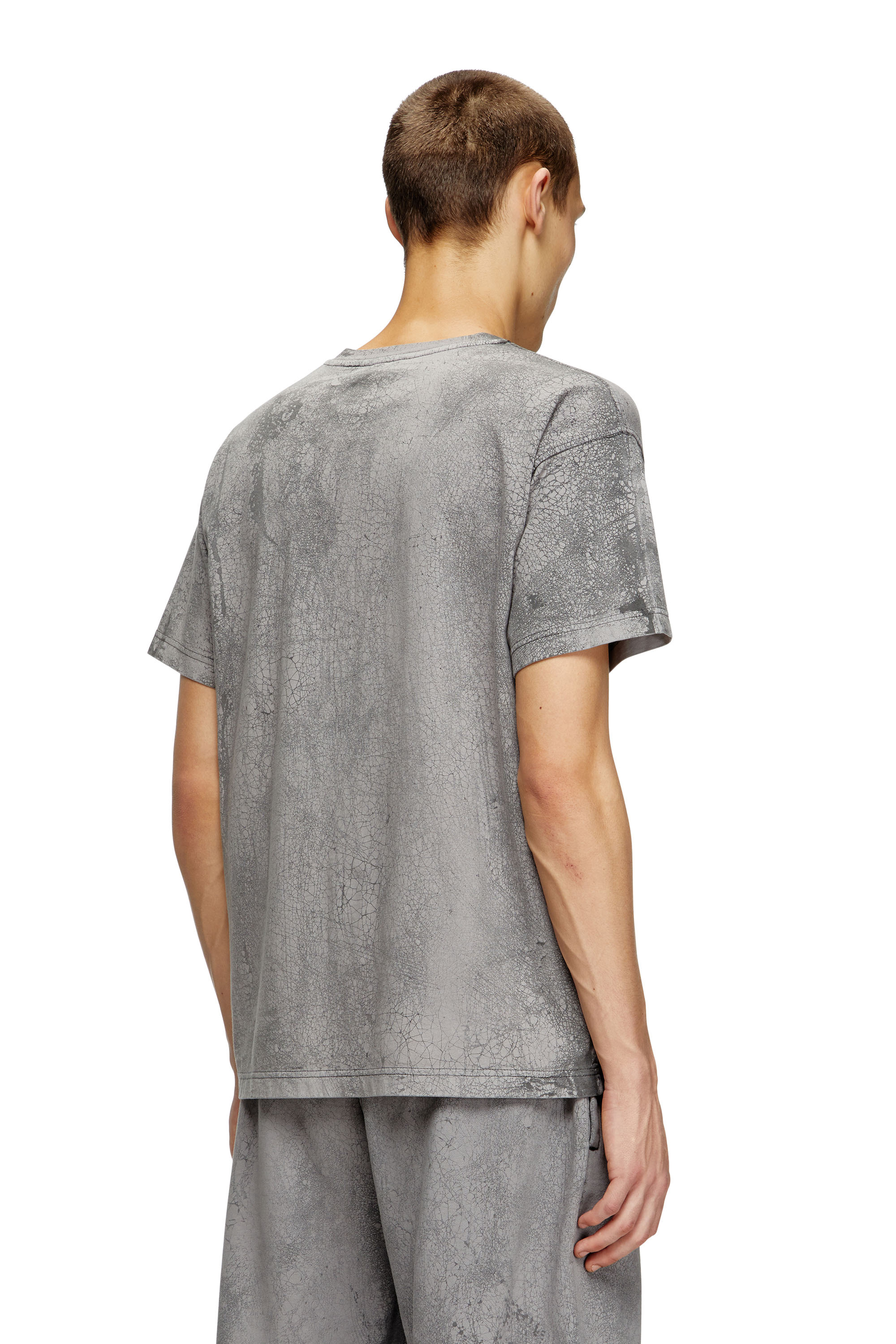 Diesel - T-NORM-T8, T-shirt in jersey cerato Uomo in Grigio - 4