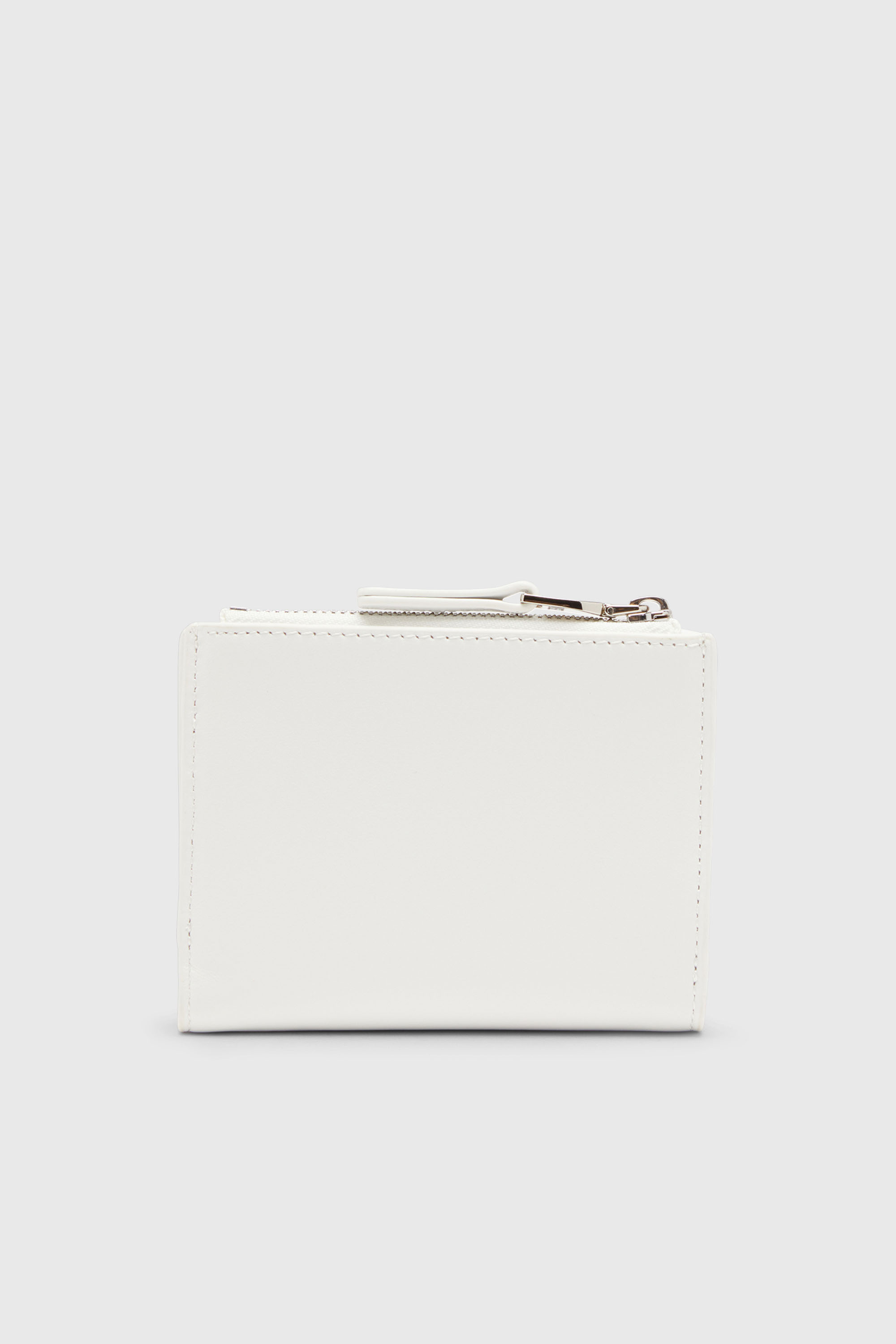 Diesel - 1DR BI-FOLD ZIP II, Portafoglio piccolo in pelle con placca logo Donna in Bianco - 2
