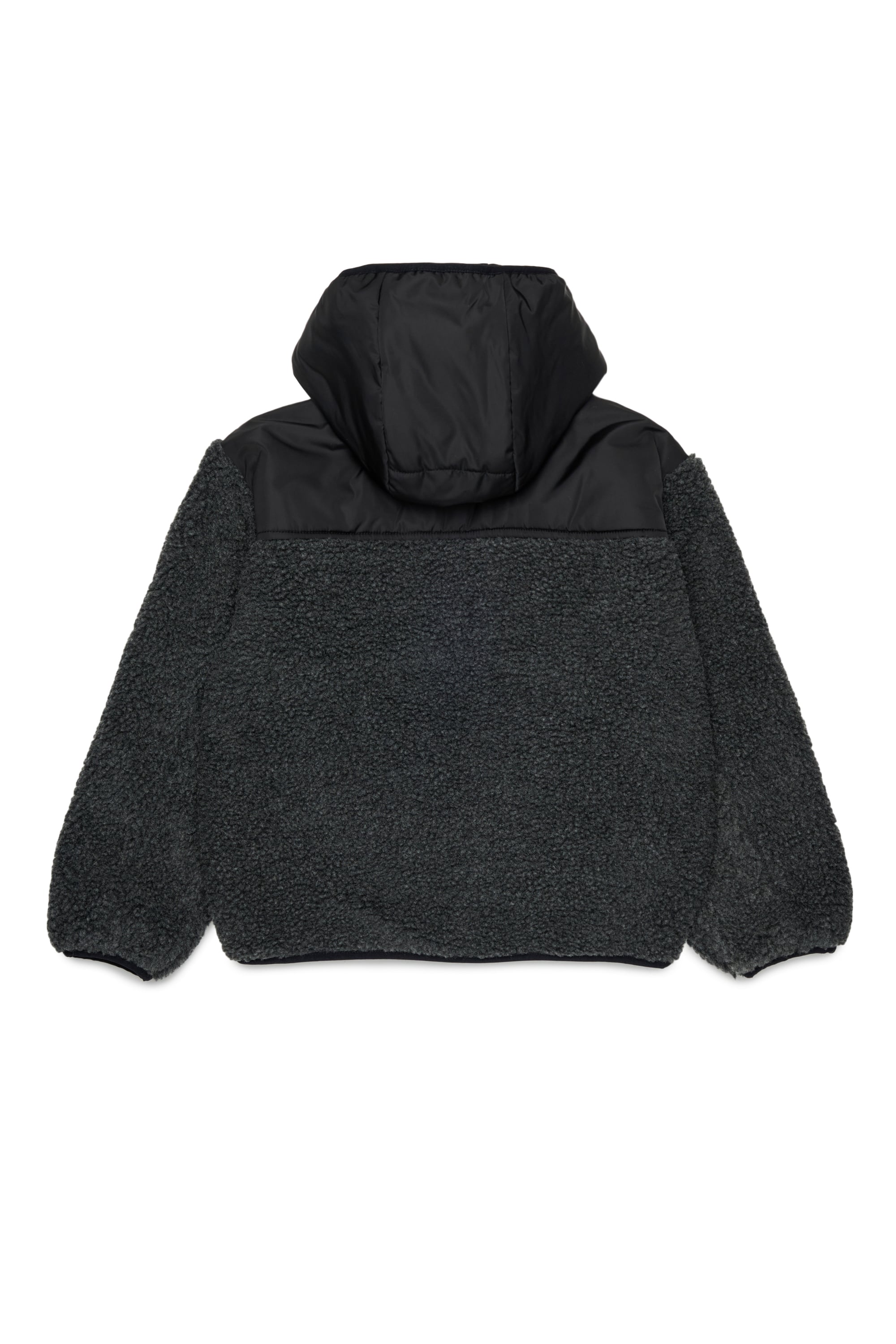 Diesel - JSHEAR, Giacca con cappuccio in nylon e teddy fleece Uomo in Nero - 2