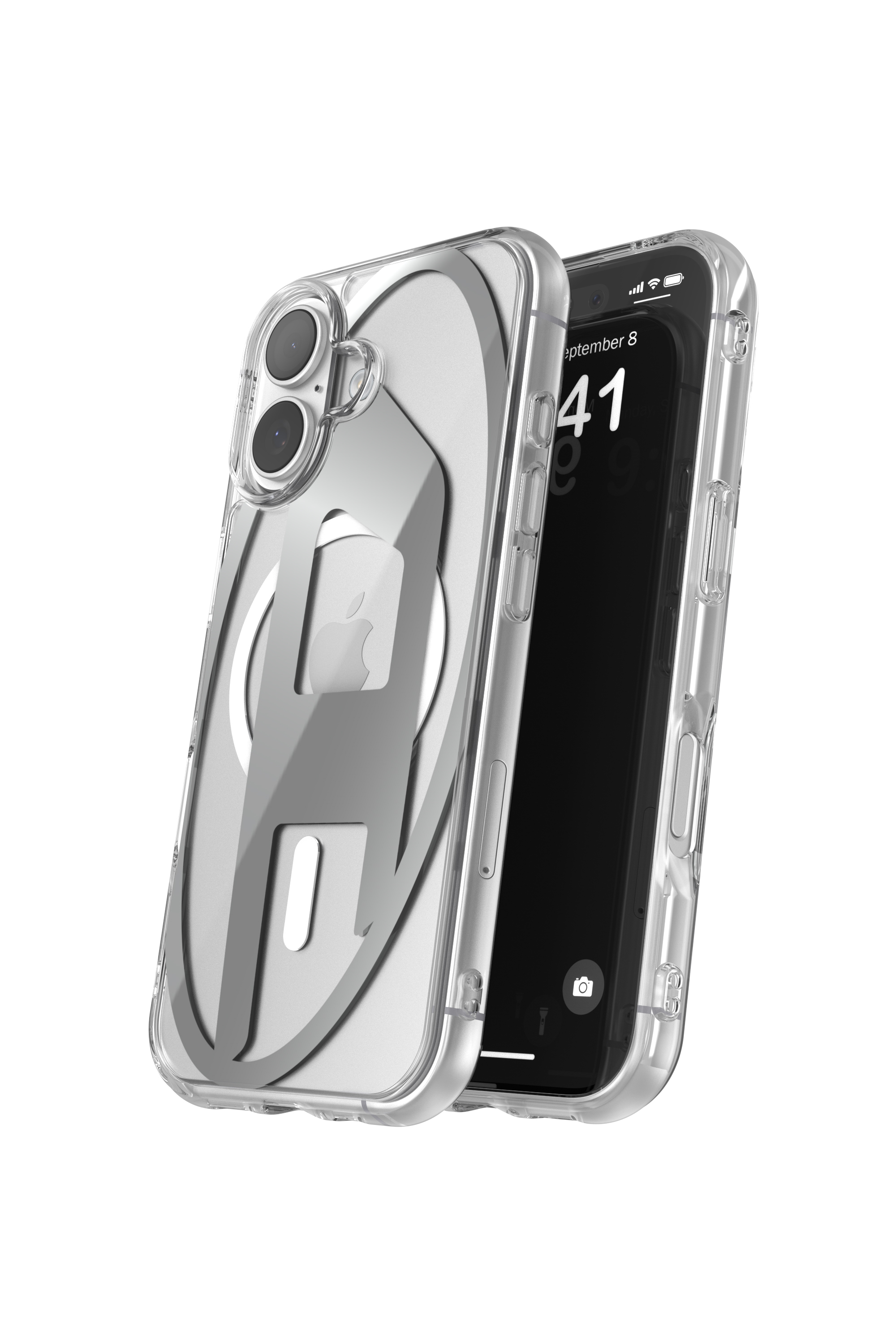 Diesel - 60411 AOP CASE, Custodia Oval D Metallic con Magsafe per iPhone 17 Unisex in Grigio - 3