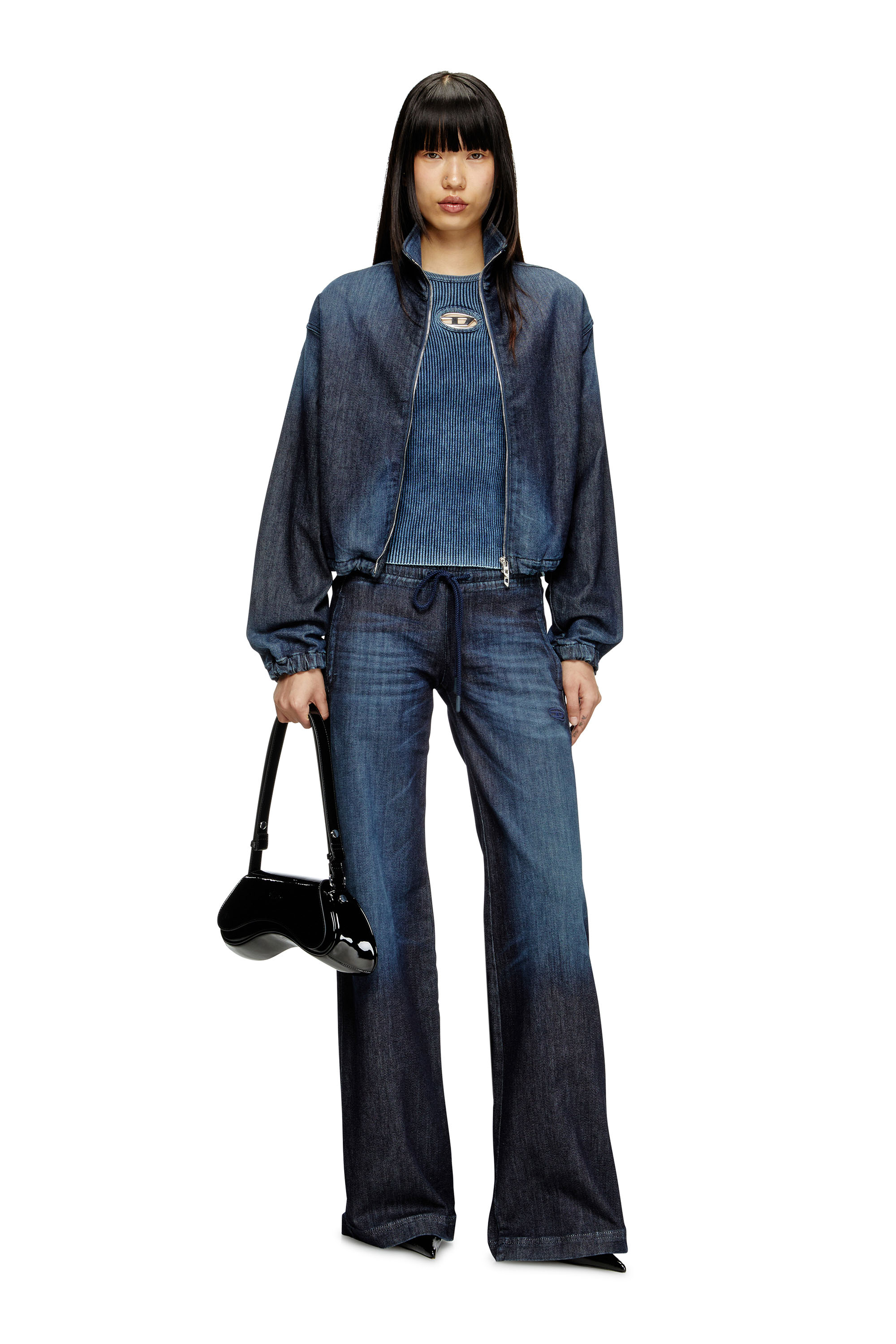 Diesel - M-ANCHOR-A-SL, Canotta a coste con Oval D Donna in Blu - 2
