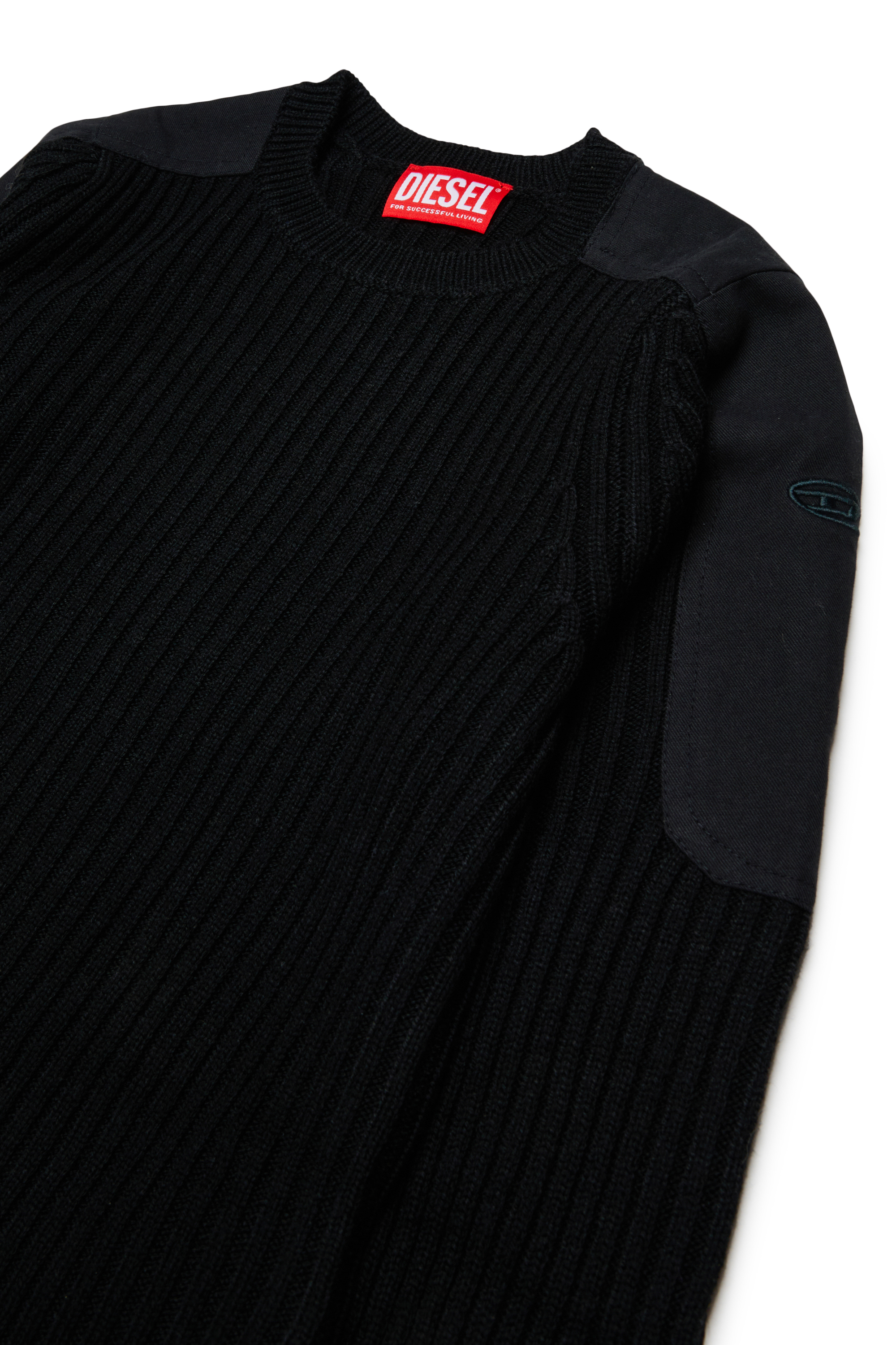 Diesel - KAMAR, Maglione effetto vissuto in misto lana Uomo in Nero - 3