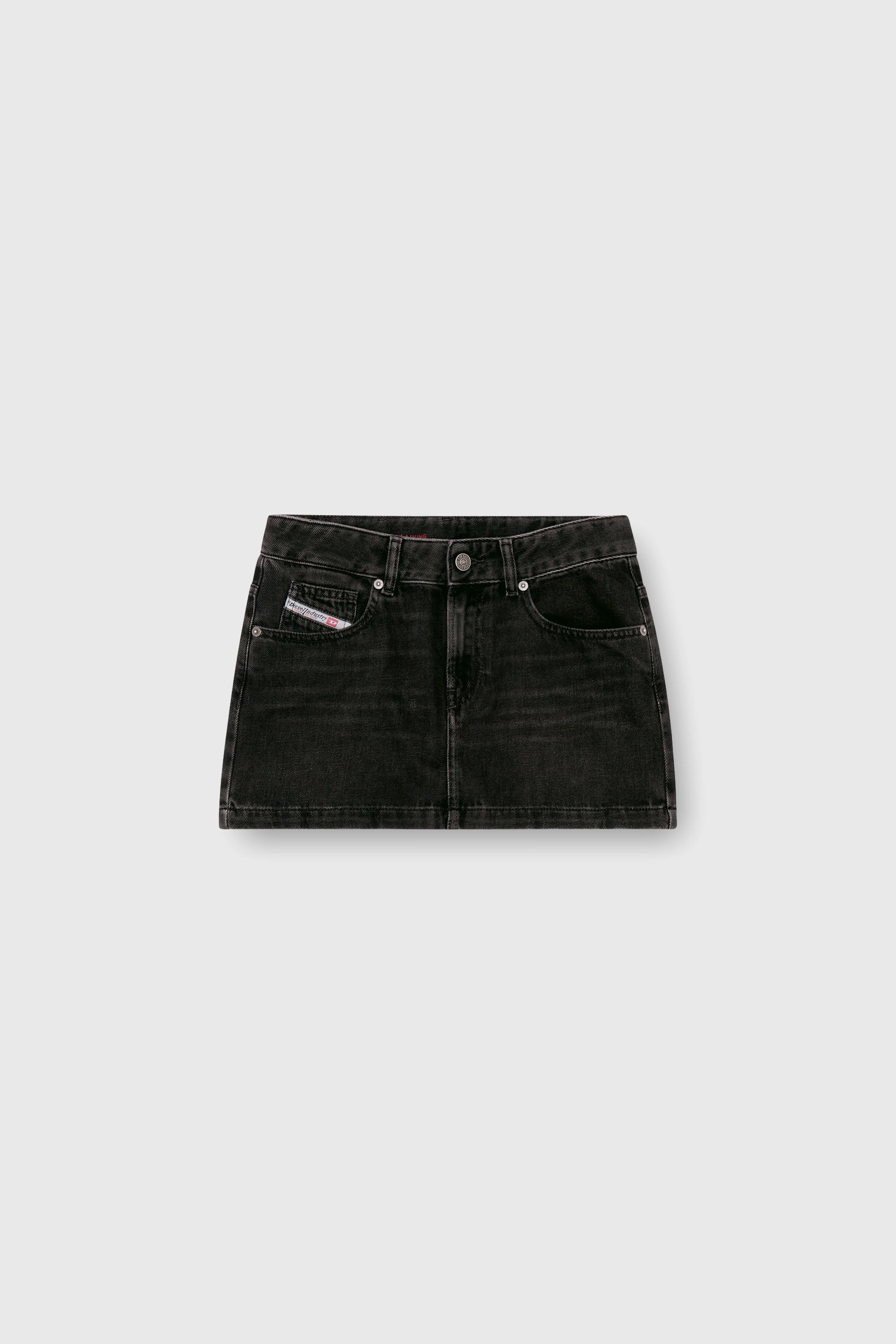 Diesel - DE-RON, Gonna corta in denim lavaggio clean Donna in Nero - 2