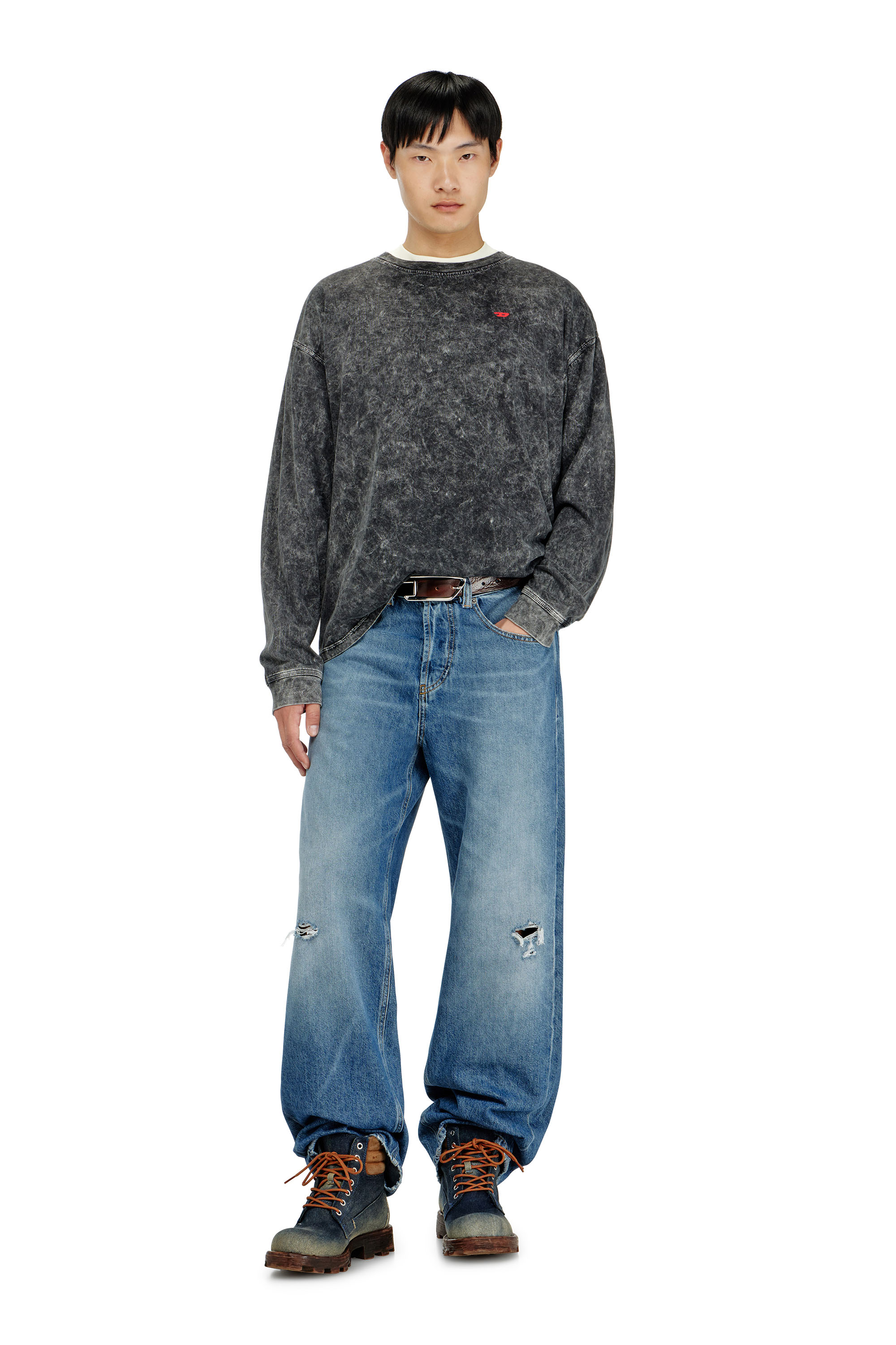 Diesel - T-BOXT-LS-AA5, T-shirt a manica lunga con effetto lavorato Uomo in ToBeDefined - 2