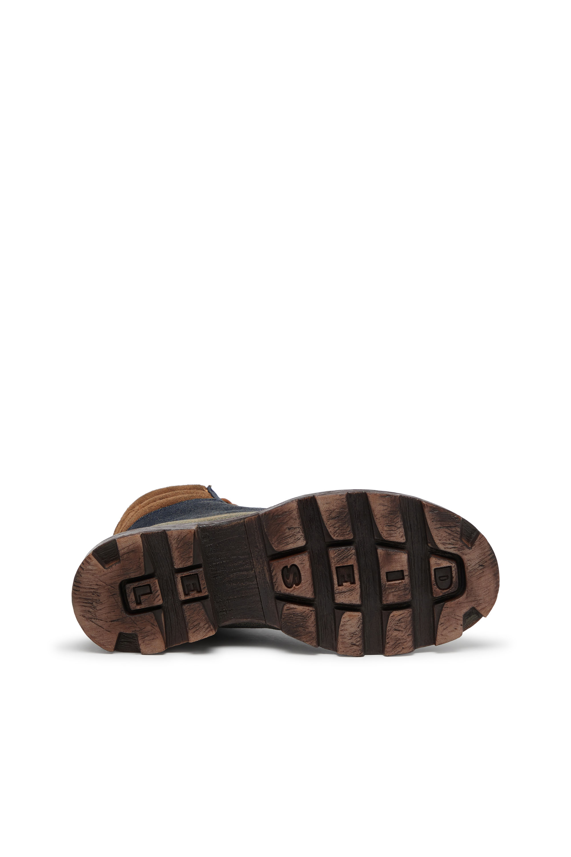 Diesel - D-HAMMER LACE UP, D-Hammer-Anfibi in denim e suede Uomo in Blu - 4