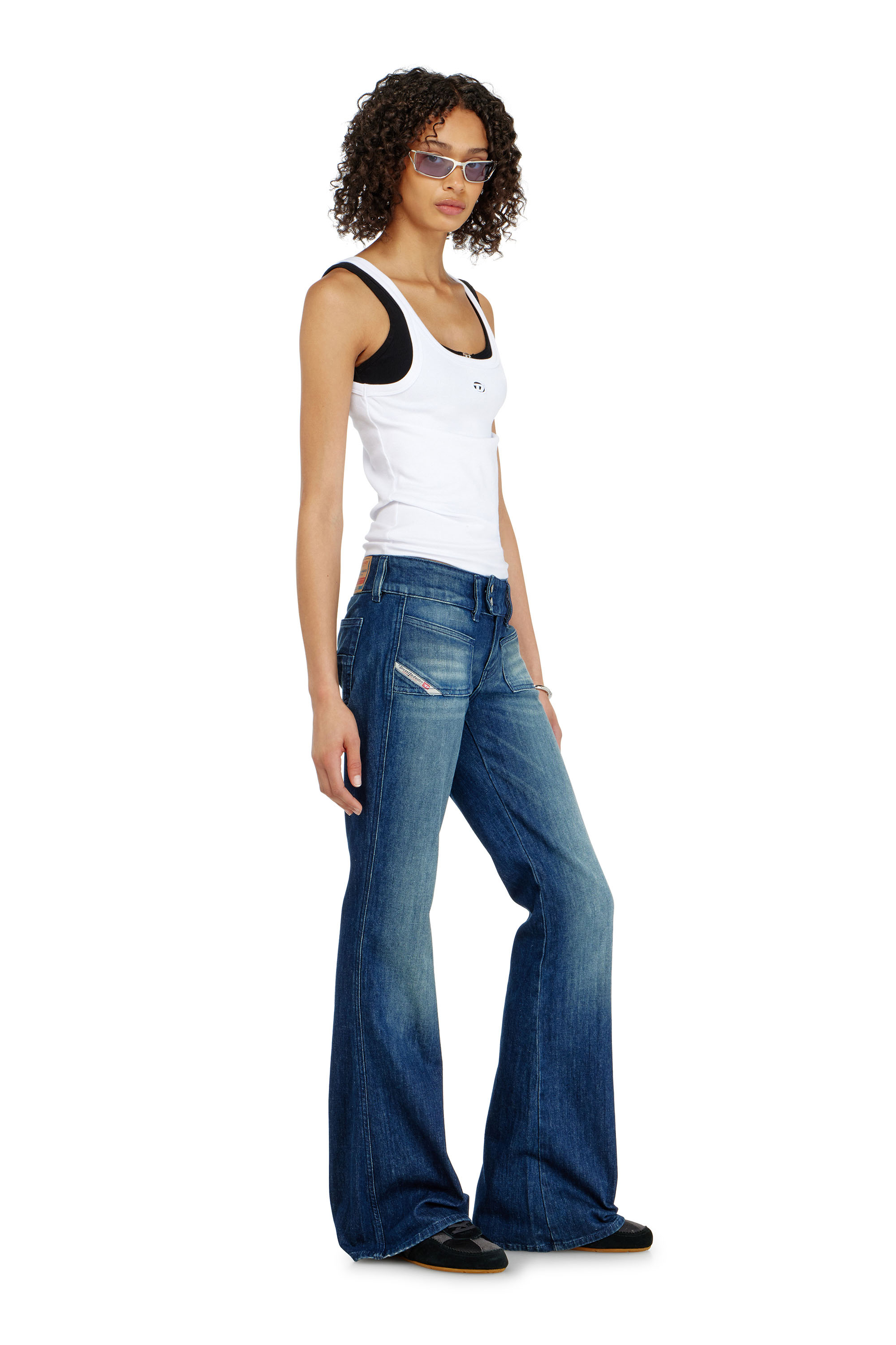 Diesel - Bootcut Jeans D-Hush 0KBBR Donna, Blu Scuro - Image 2