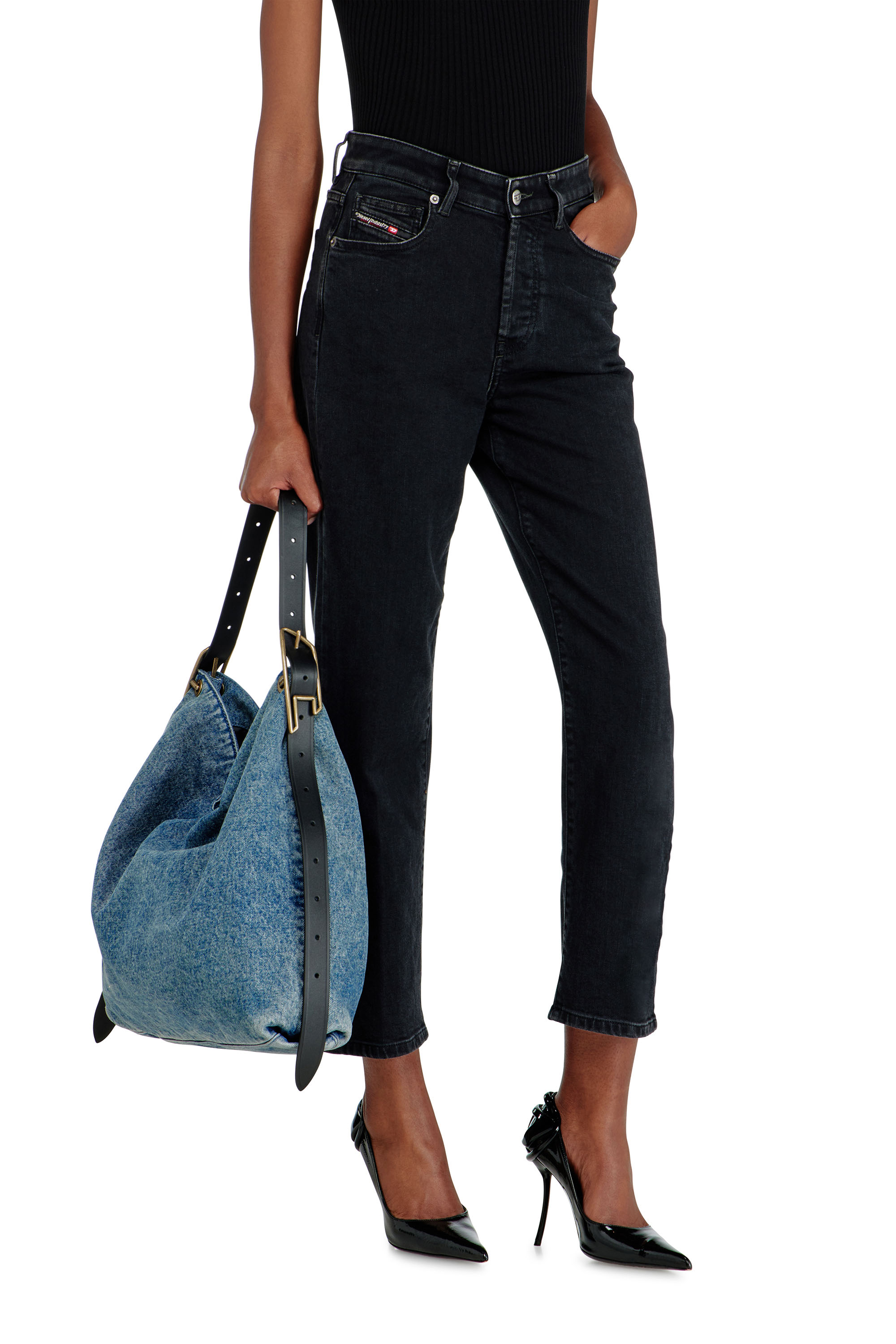 Diesel - Regular Jeans 1981 D-Went 09N89 Donna, Nero/Grigio scuro - Image 6