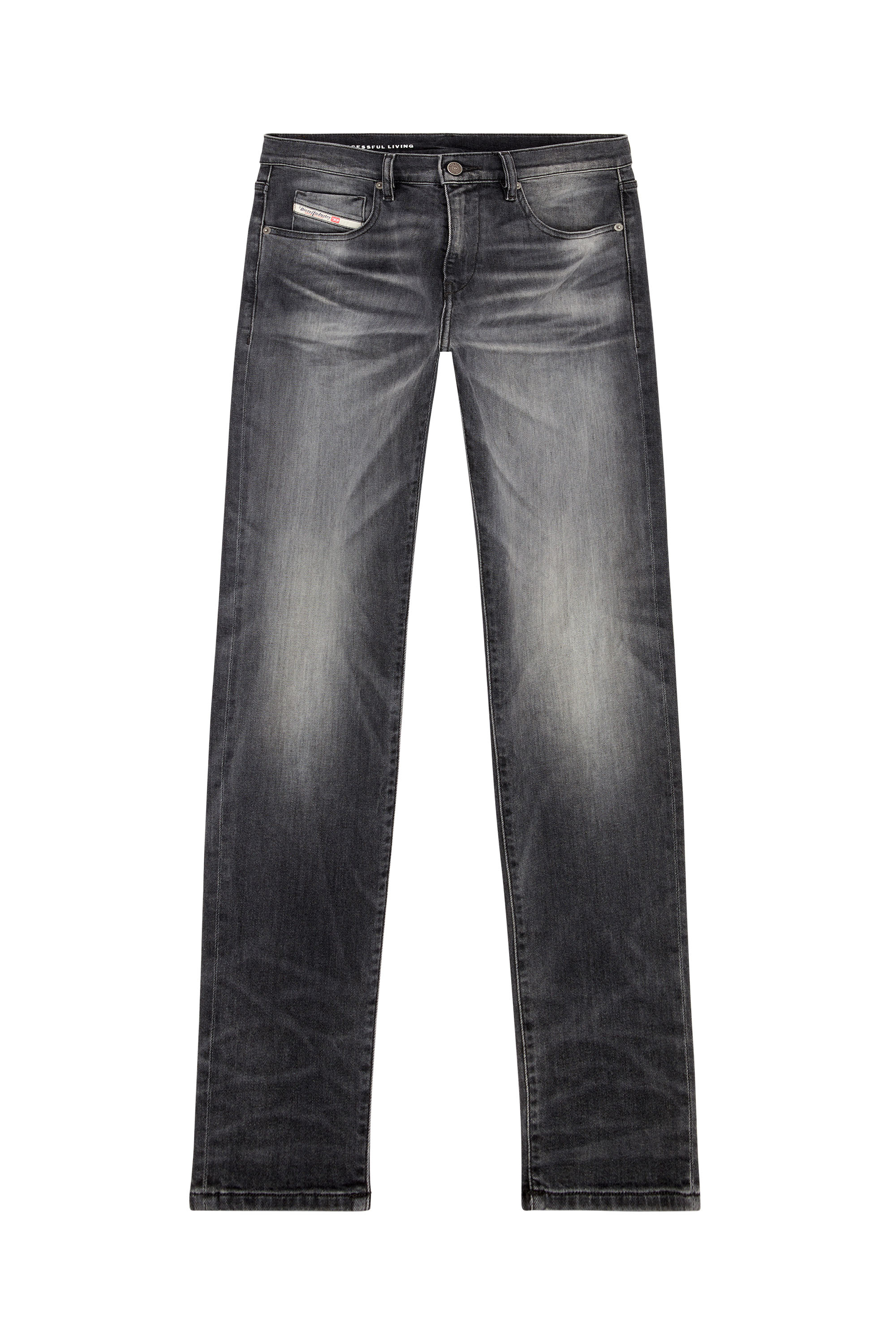 Diesel - Slim Jeans 2019 D-Strukt 09J52, Nero/Grigio scuro - Image 3