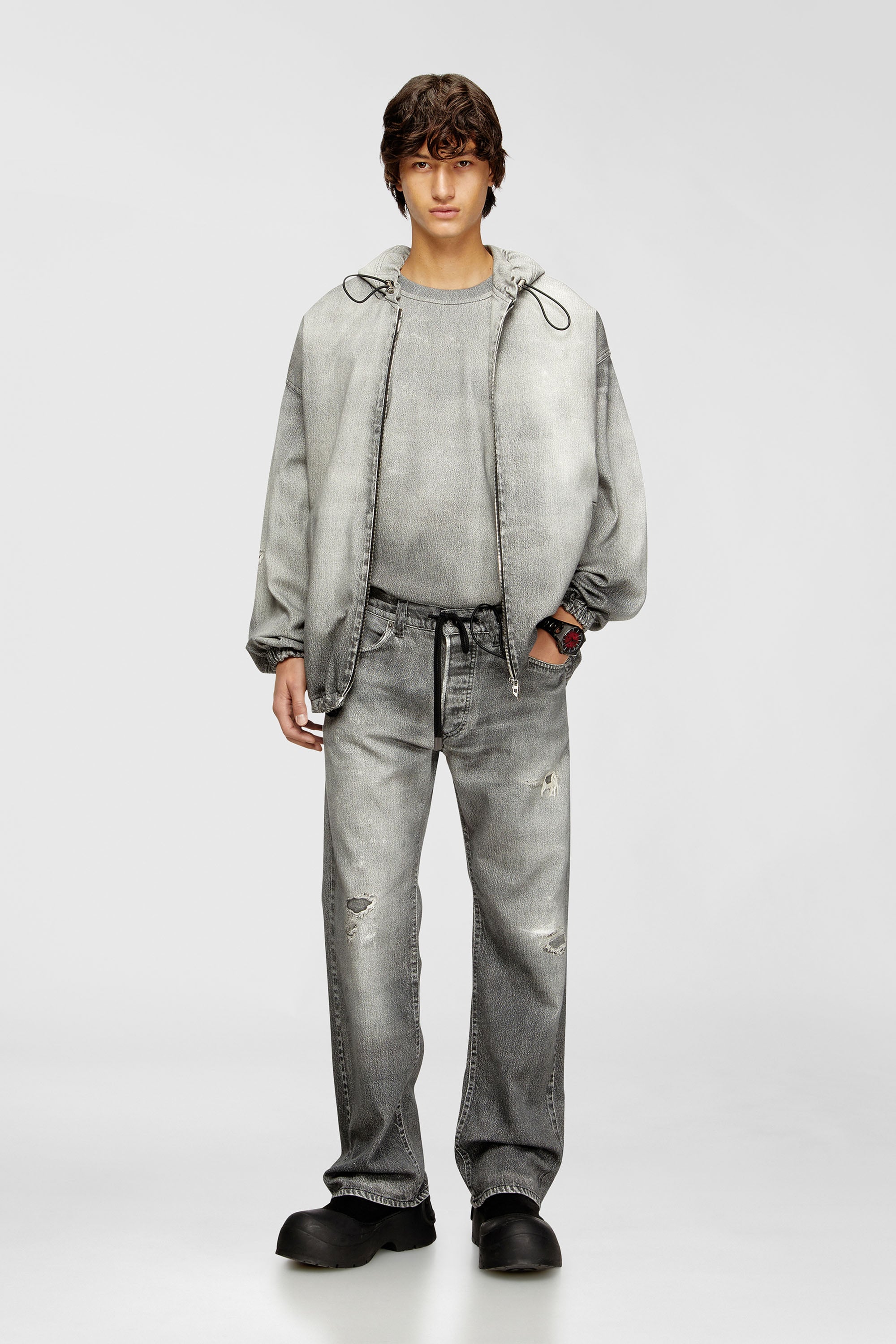 Diesel - Relaxed 2080 D-Reel Joggjeans&reg; 068US Uomo, Grigio - Image 1