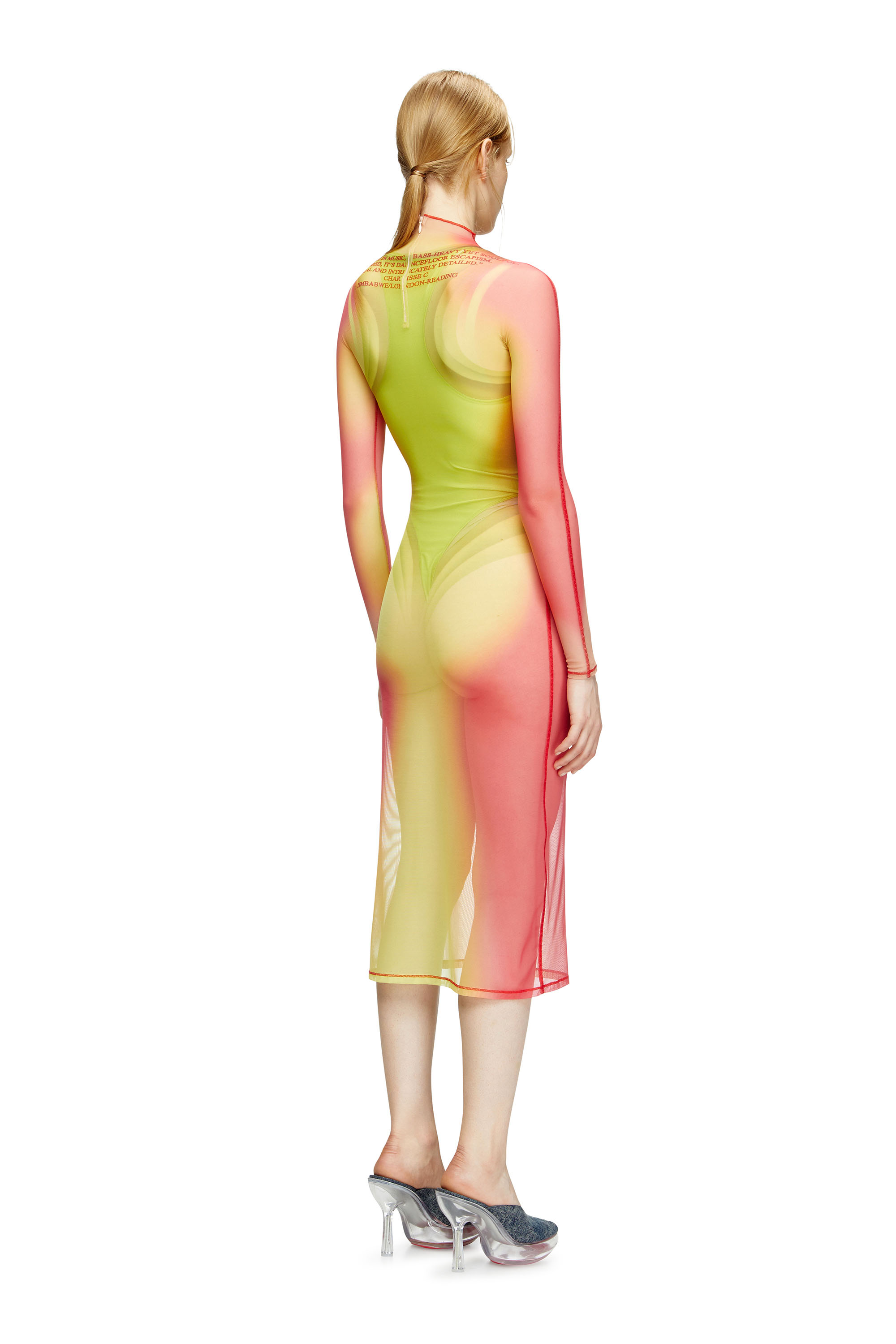 Diesel - D-AFNIC, Abito midi a strati con stampa DJ Donna in Multicolor - 4