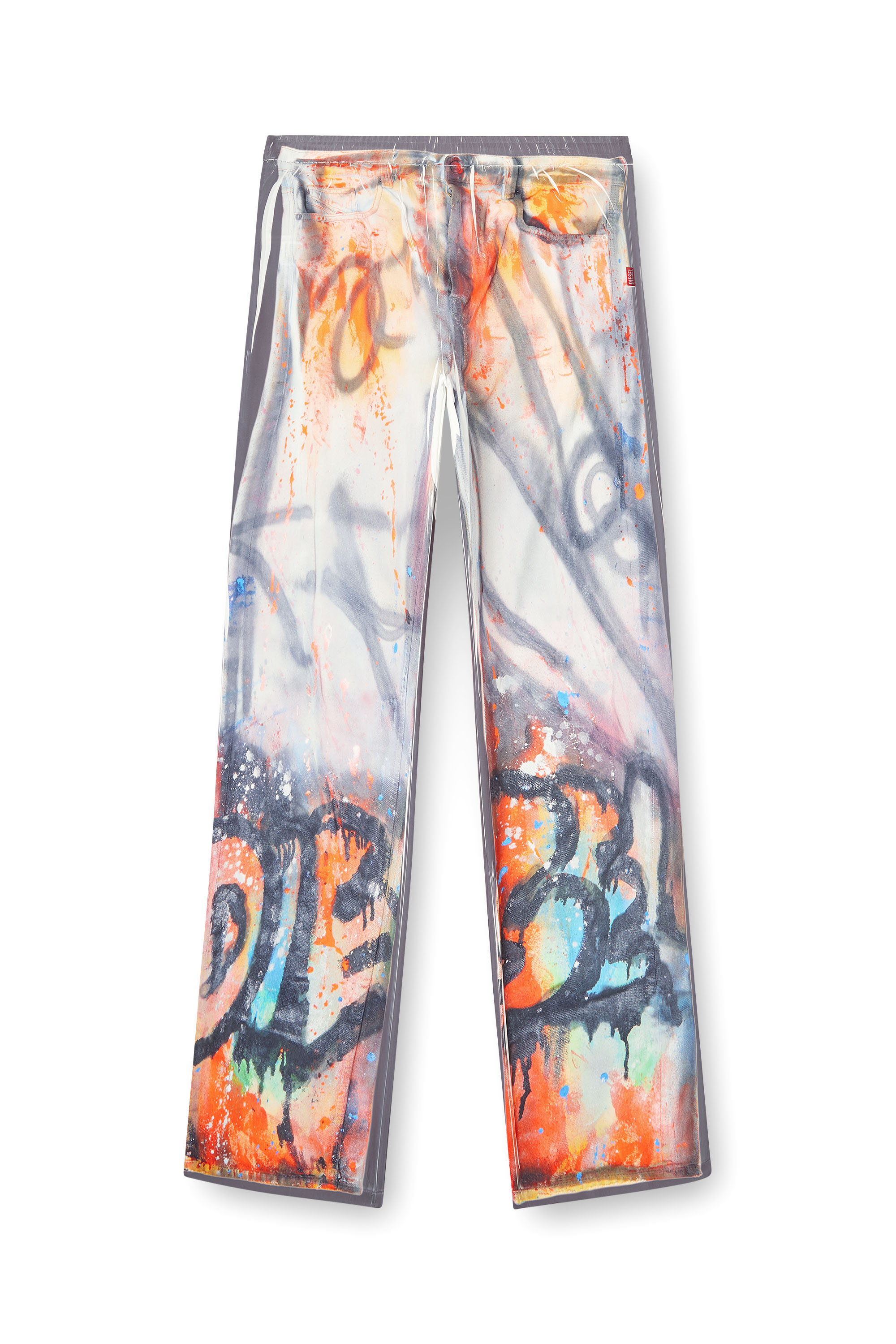 Diesel - P-AFTER-GRAFFITI-USA, Pantalone relaxed con stampa graffiti Unisex in Grigio - 2