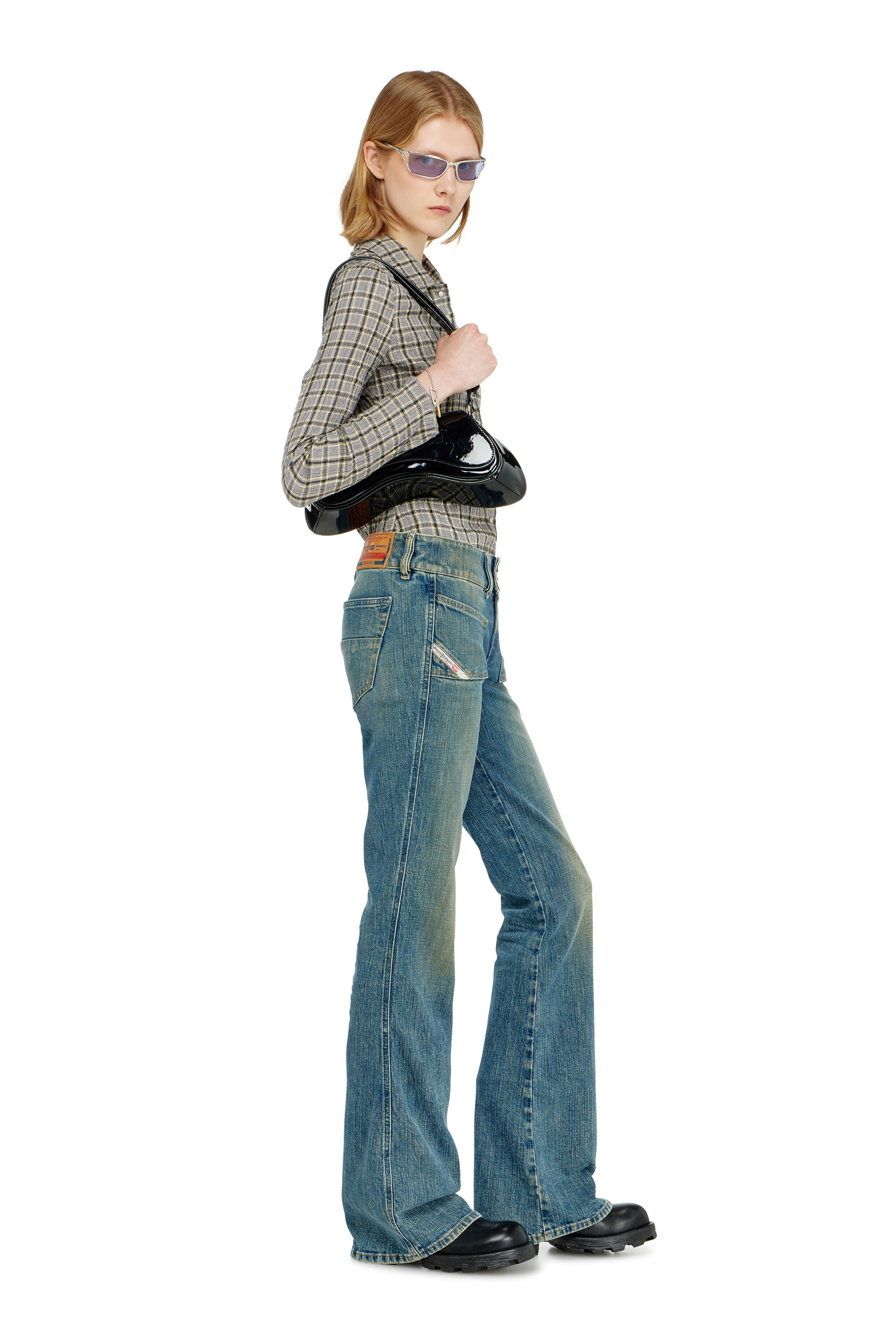 Diesel - Bootcut Jeans D-Hush 007EJ Donna, Blu medio - Image 2