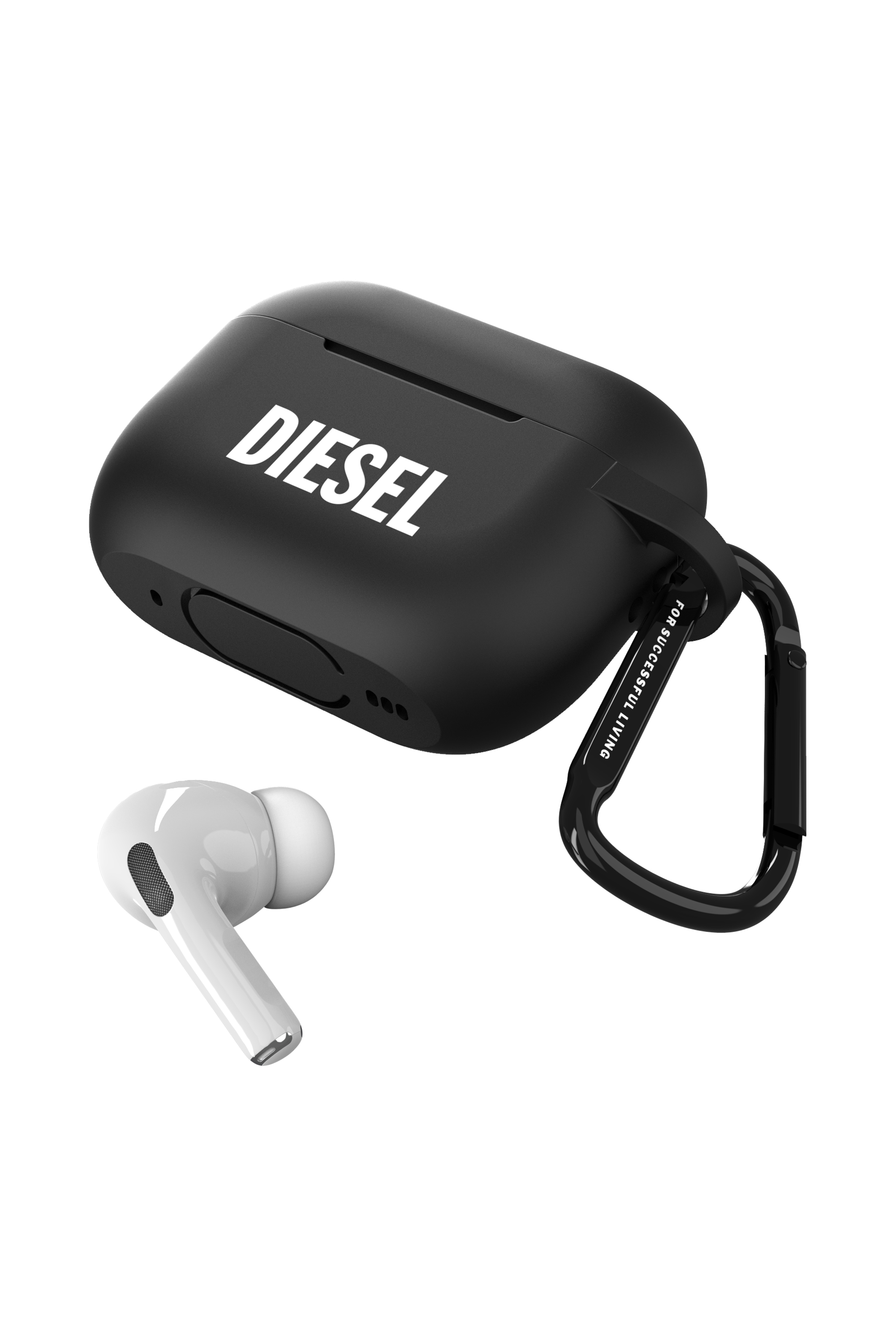 Diesel - 52955 AIRPOD CASE, Custodia in silicone per airpods Pro/Pro 2 Unisex in Nero - 4
