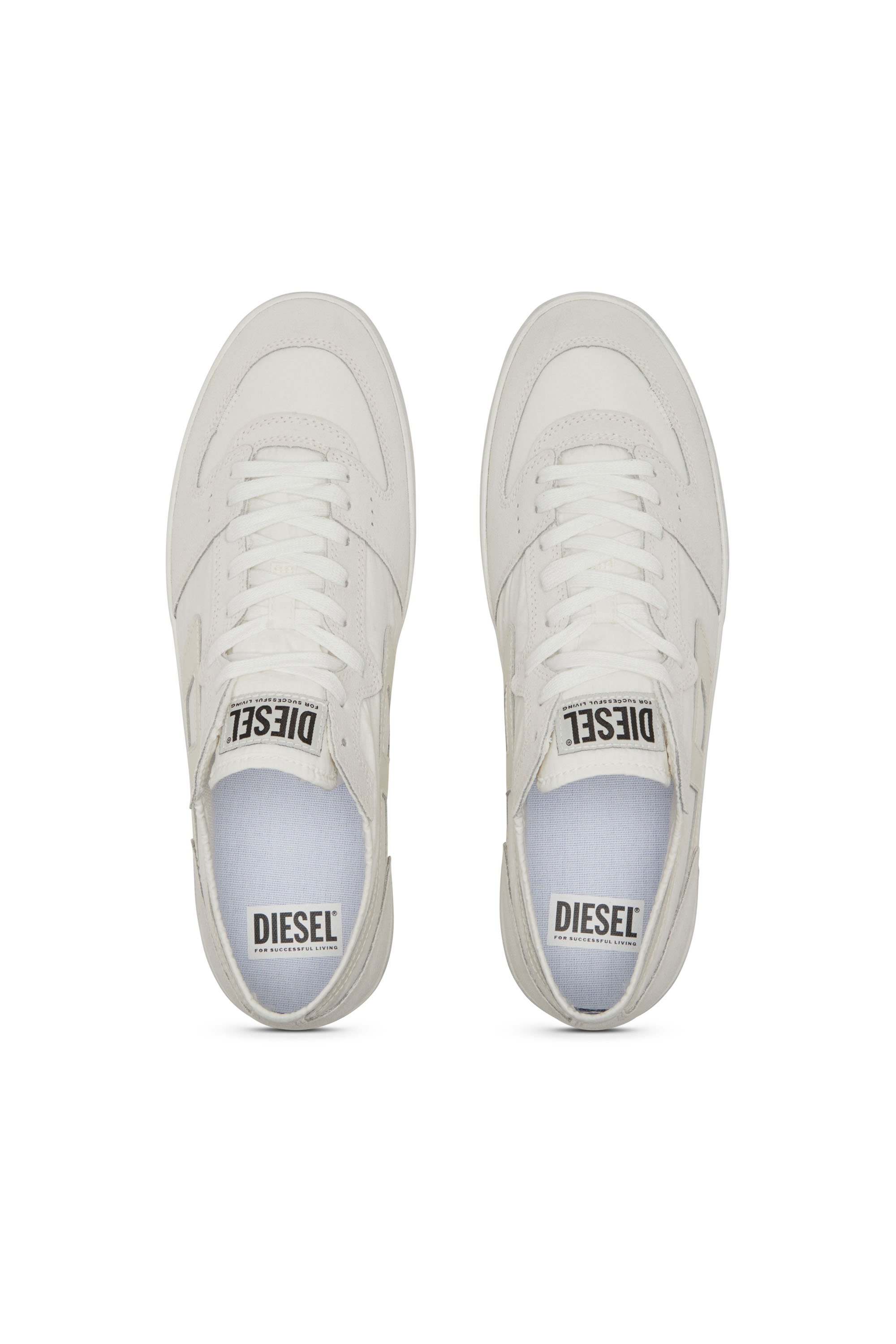 Diesel - S-LEROJI D-1 LOW, S-Leroji D-Sneaker in ripstop imbottito e suede Uomo in Bianco - 6