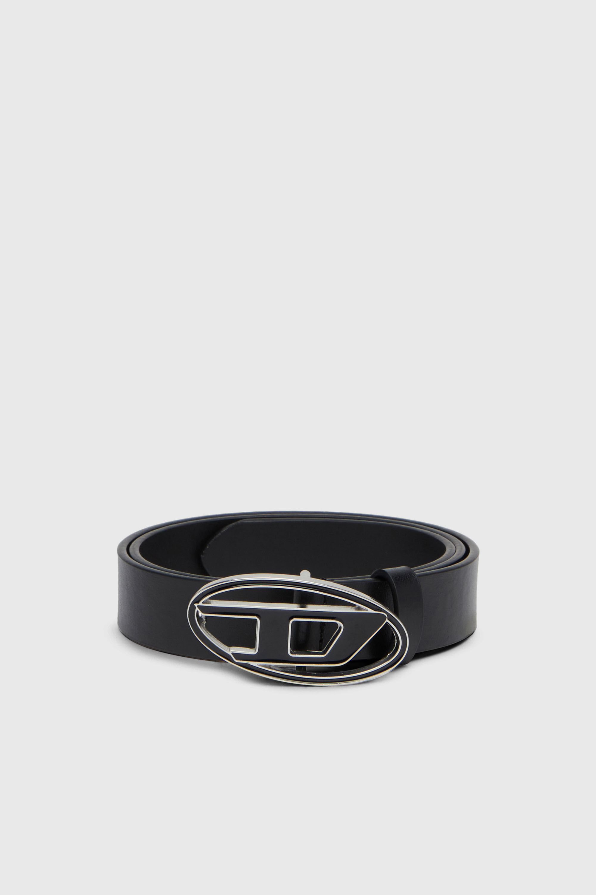 Diesel - B-1DR 25, Cintura 2.4 cm in pelle con fibbia Oval D smaltata Donna in Nero - 1