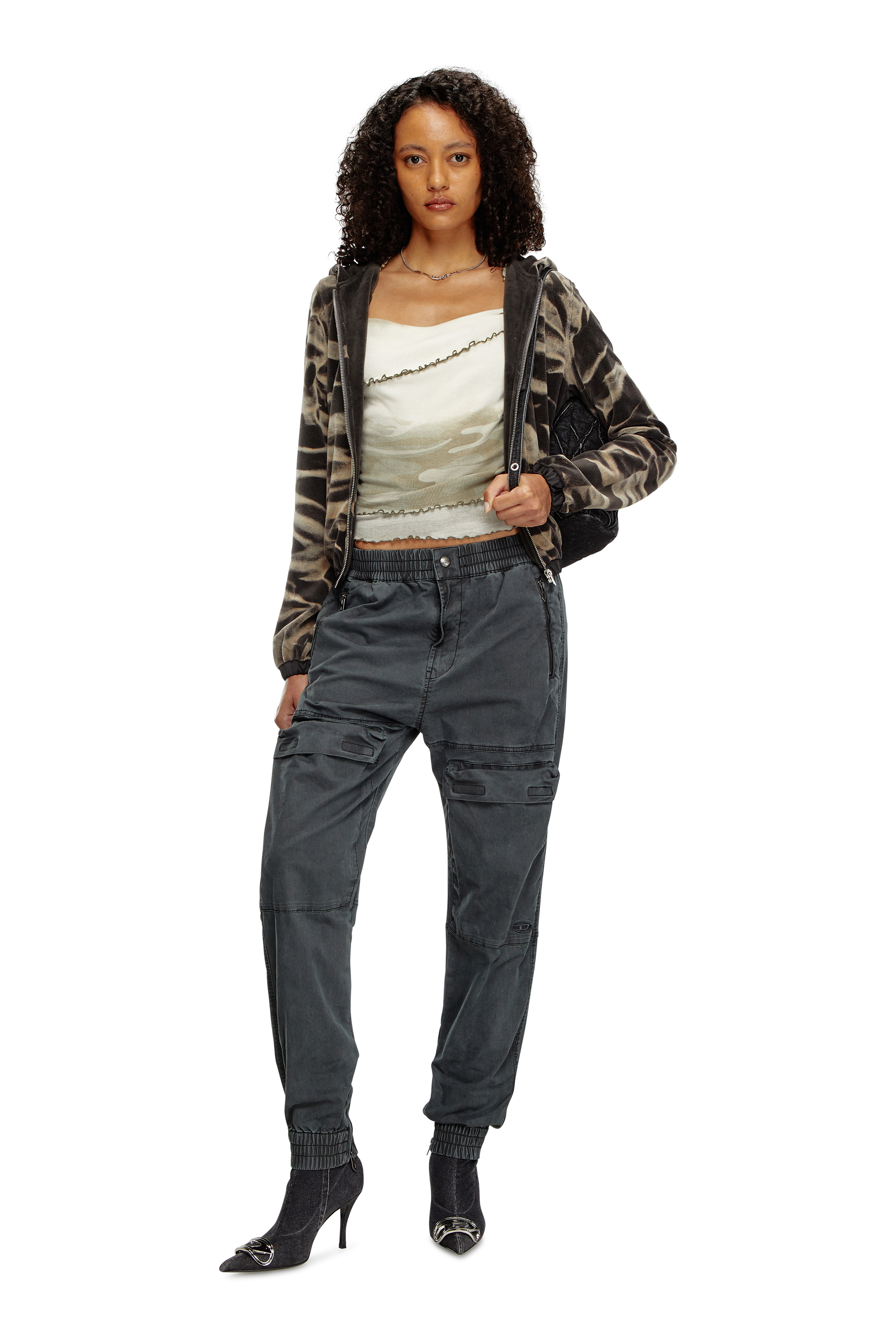 Diesel - CHARM-D BACKPACK S, Charm-D S-Zaino in denim a rombi Donna in Nero - 1