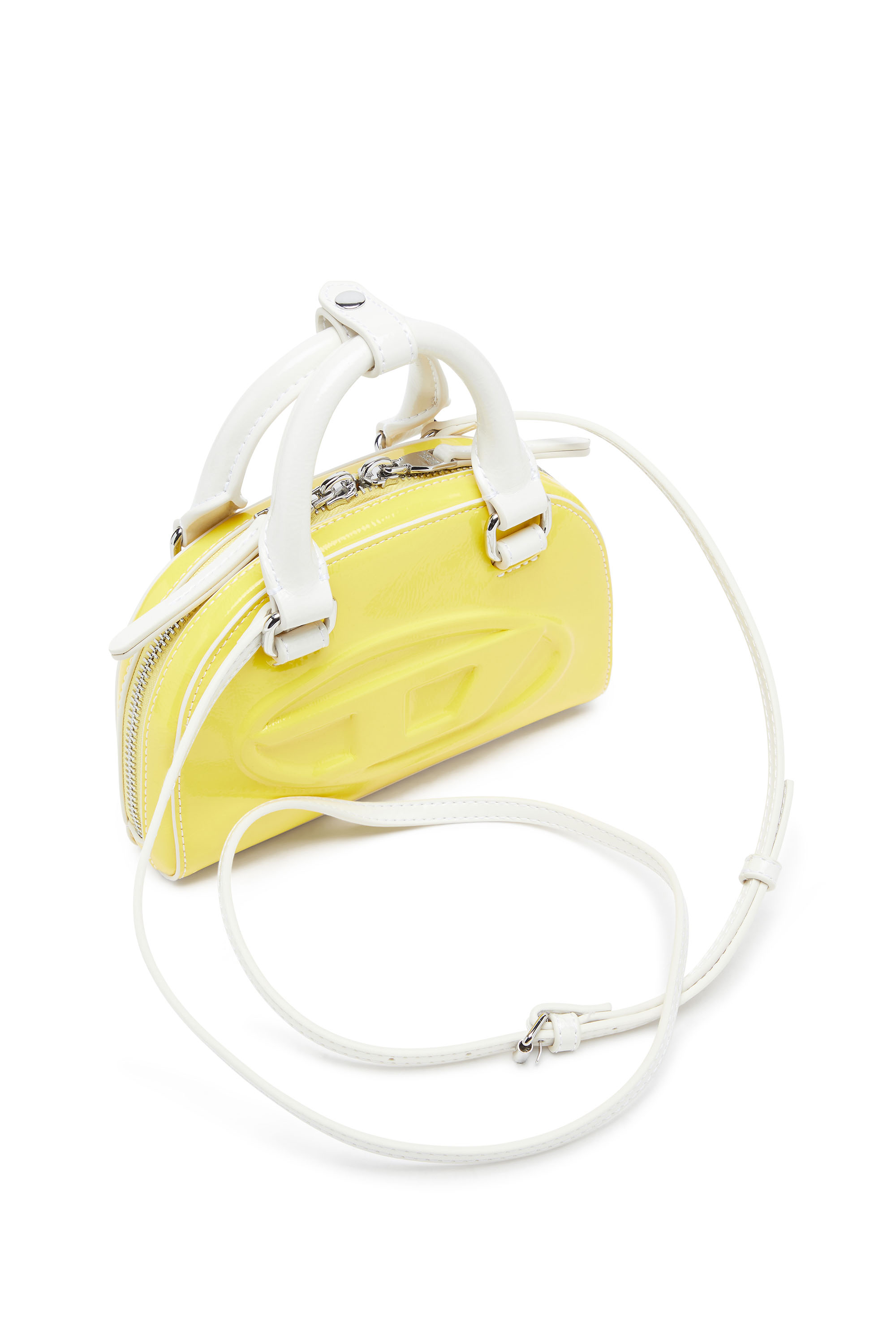 Diesel - 1DR DOME CROSSBODY XS, 1DR Dome-Borsa bowling slim effetto naplak Donna in Giallo - 6