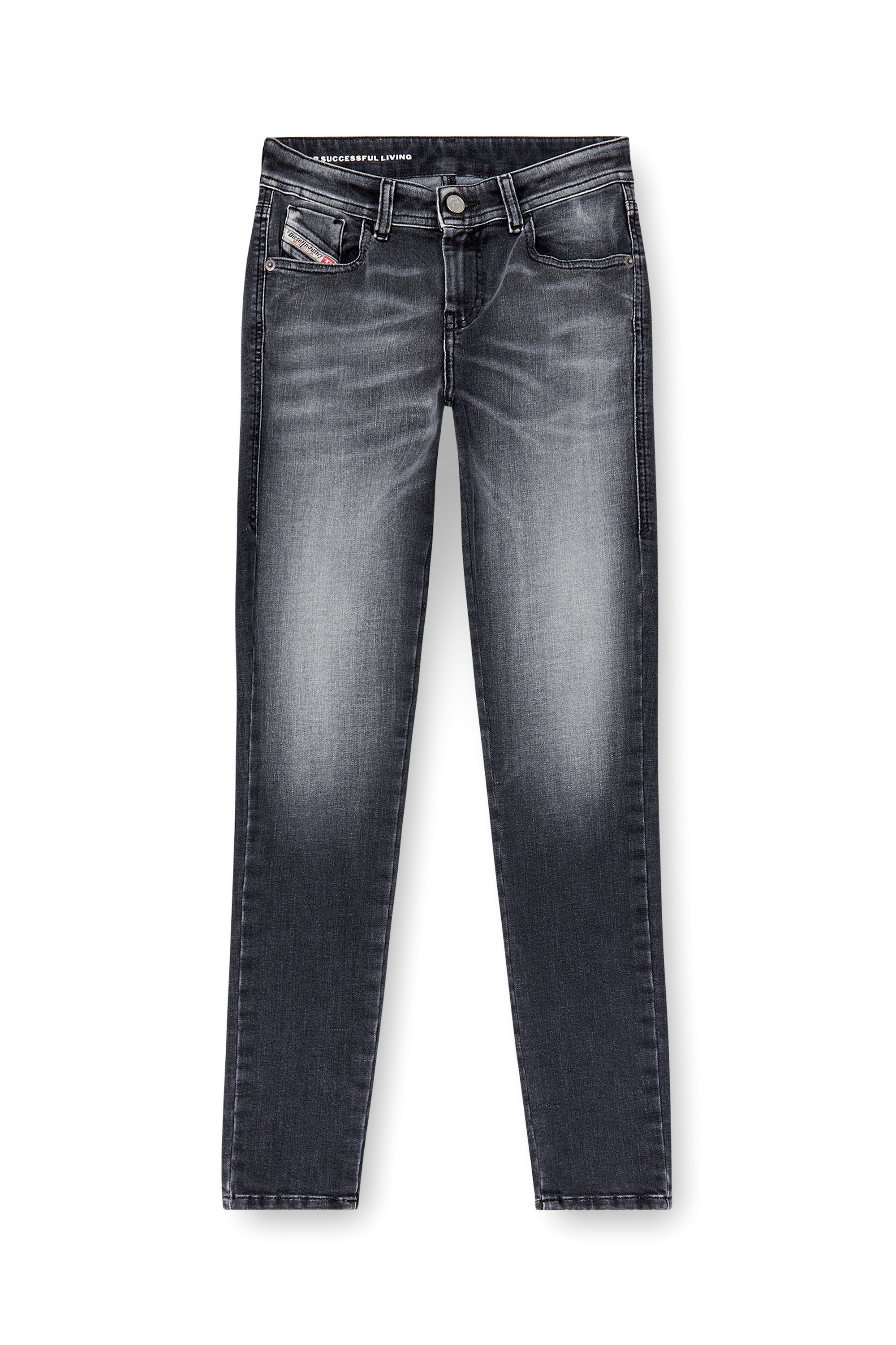 Diesel - Skinny Jeans 2017 Slandy 09K97 Donna, Nero/Grigio scuro - Image 3