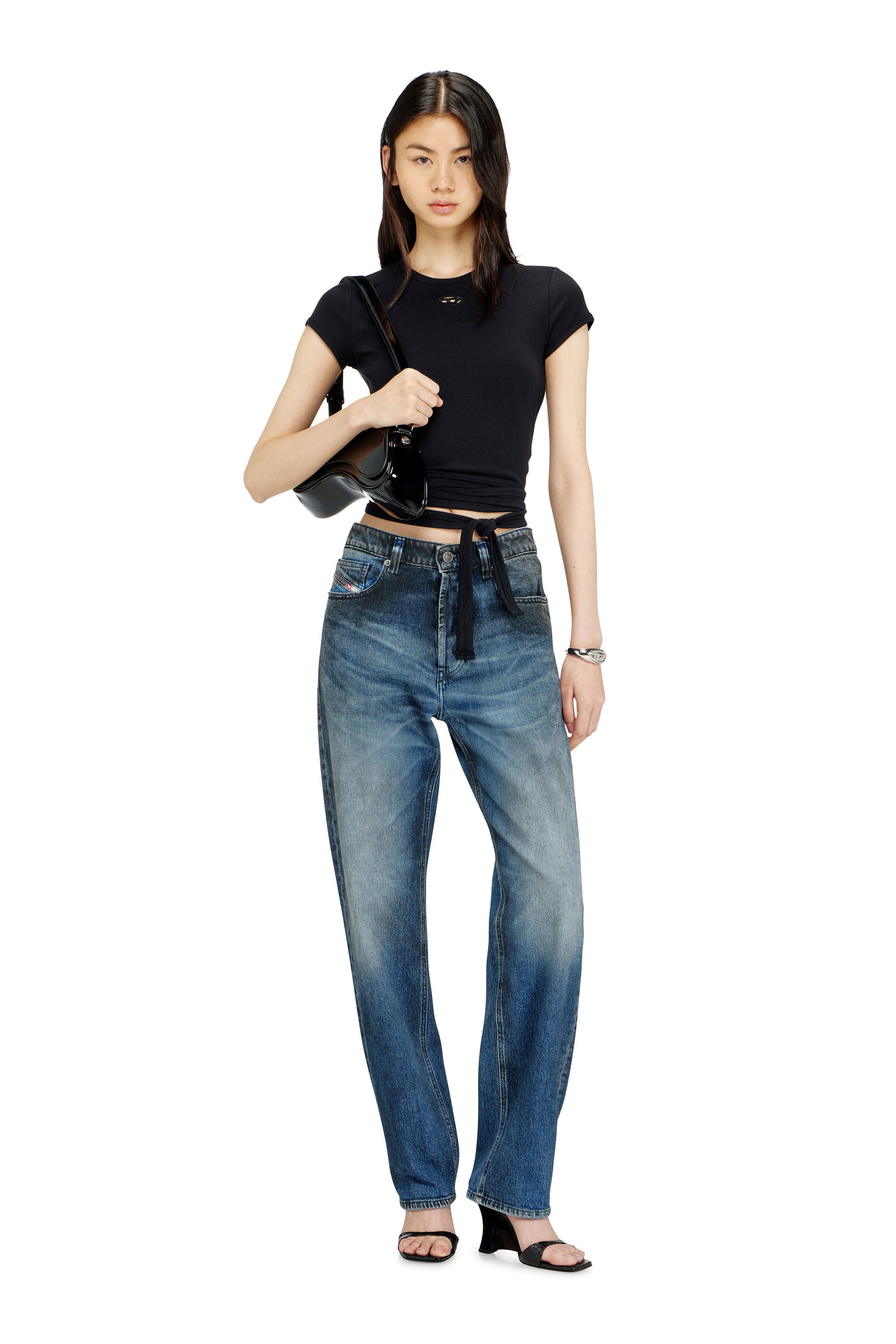 Diesel - T-BUNNY-TAIL-S1, Top a costine con lacci avvolgenti Donna in ToBeDefined - 2