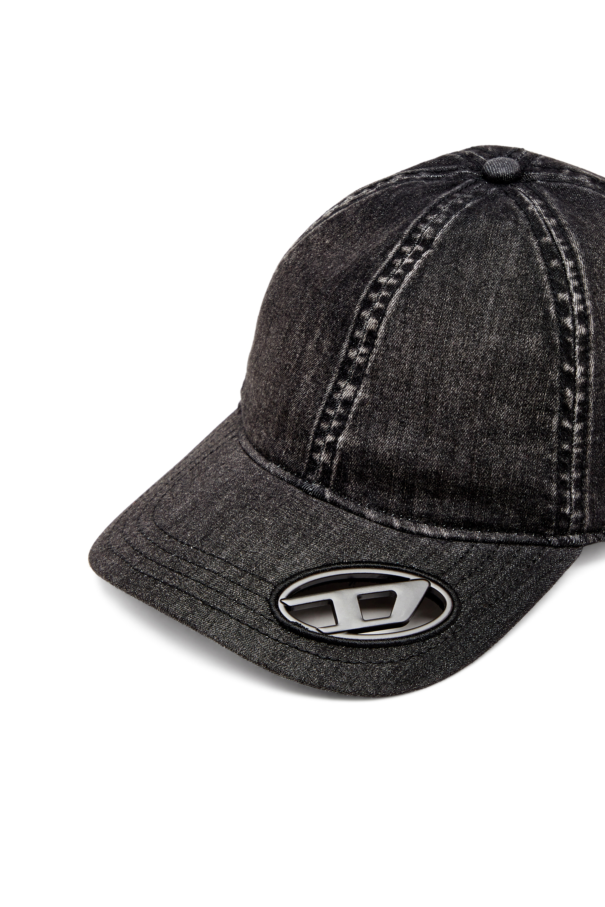 Diesel - C-EWAN-PLAK, Cappello da baseball in denim stretch Uomo in Nero - 3