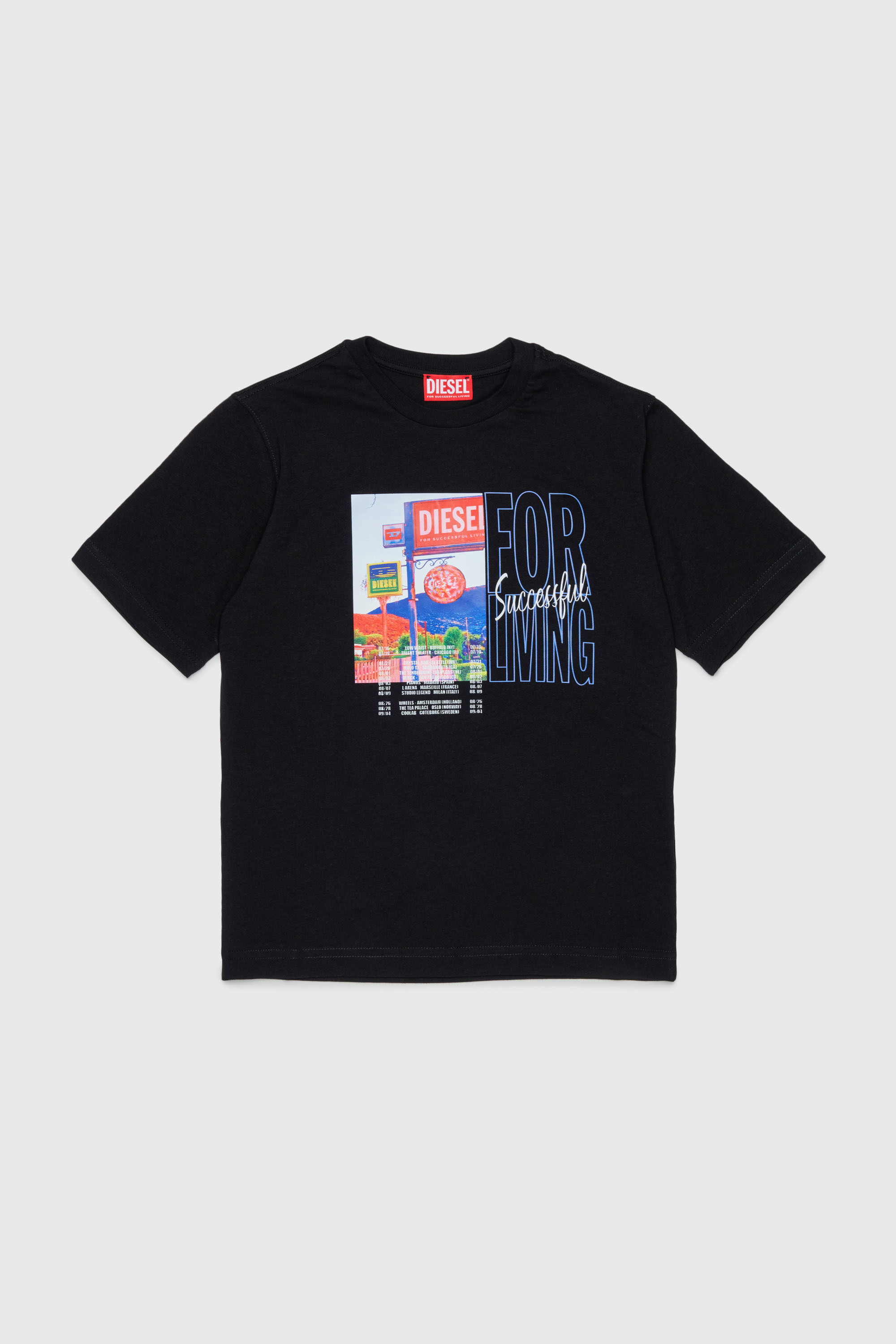 Diesel - TFOR OVER, T-shirt in cotone con stampa foto Uomo in Nero - 1