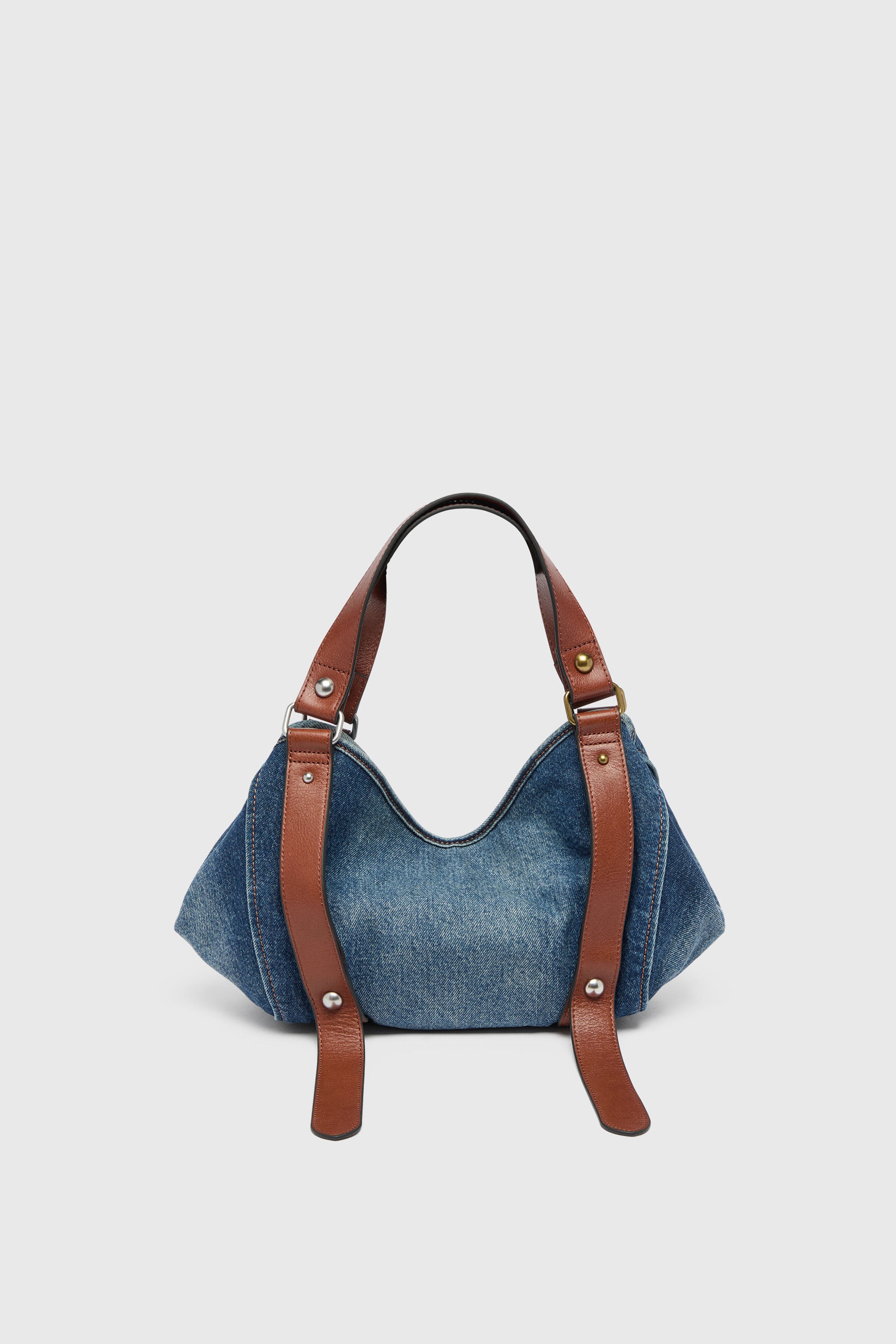 Diesel - D-ONE TOPHANDLE S, D-One-Borsa piccola a mano in denim e pelle Donna in Blu - 2