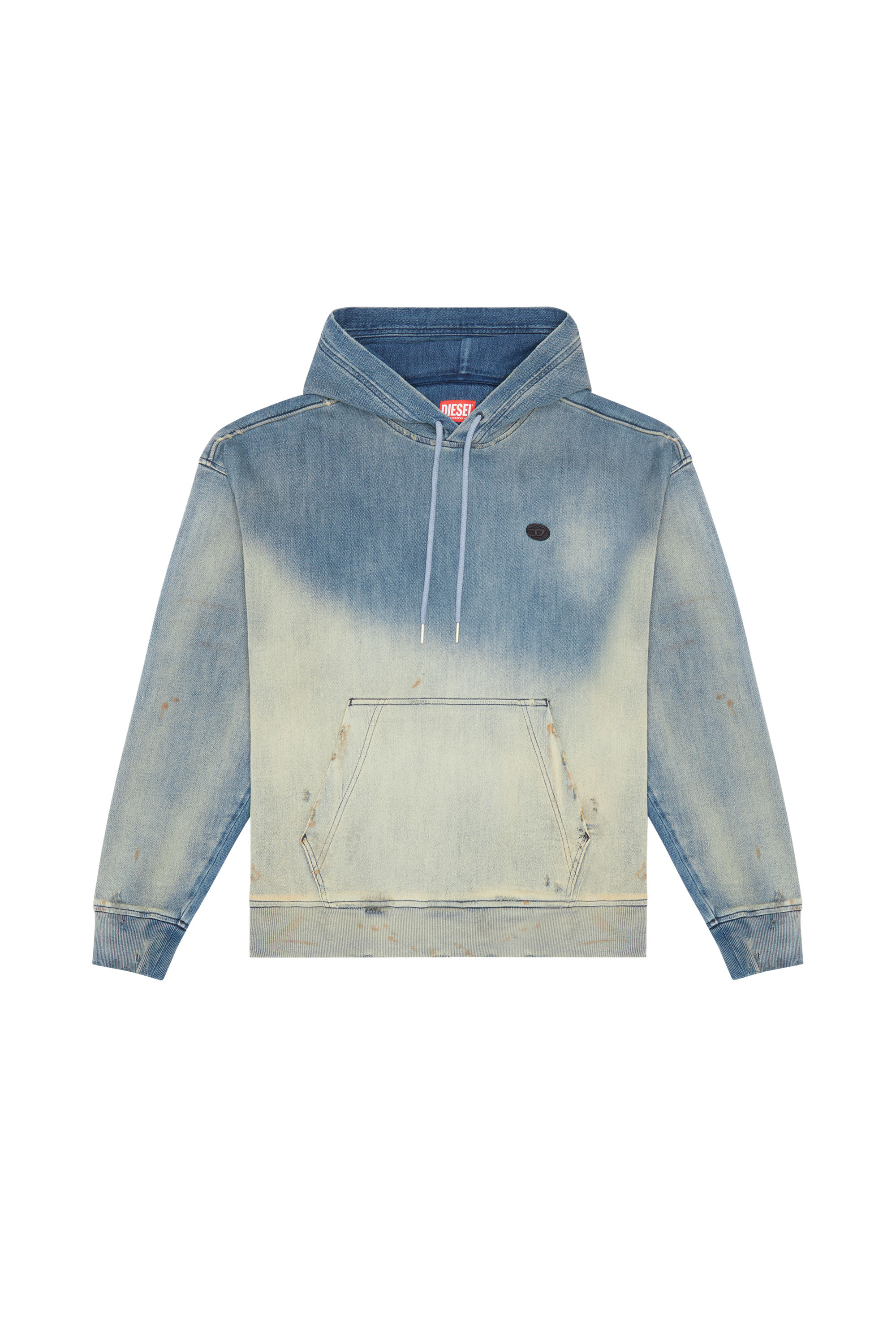 Diesel - D-UM-RIB D-UM-RIB TRACK DENIM HOODIE, Blu Chiaro - Image 3