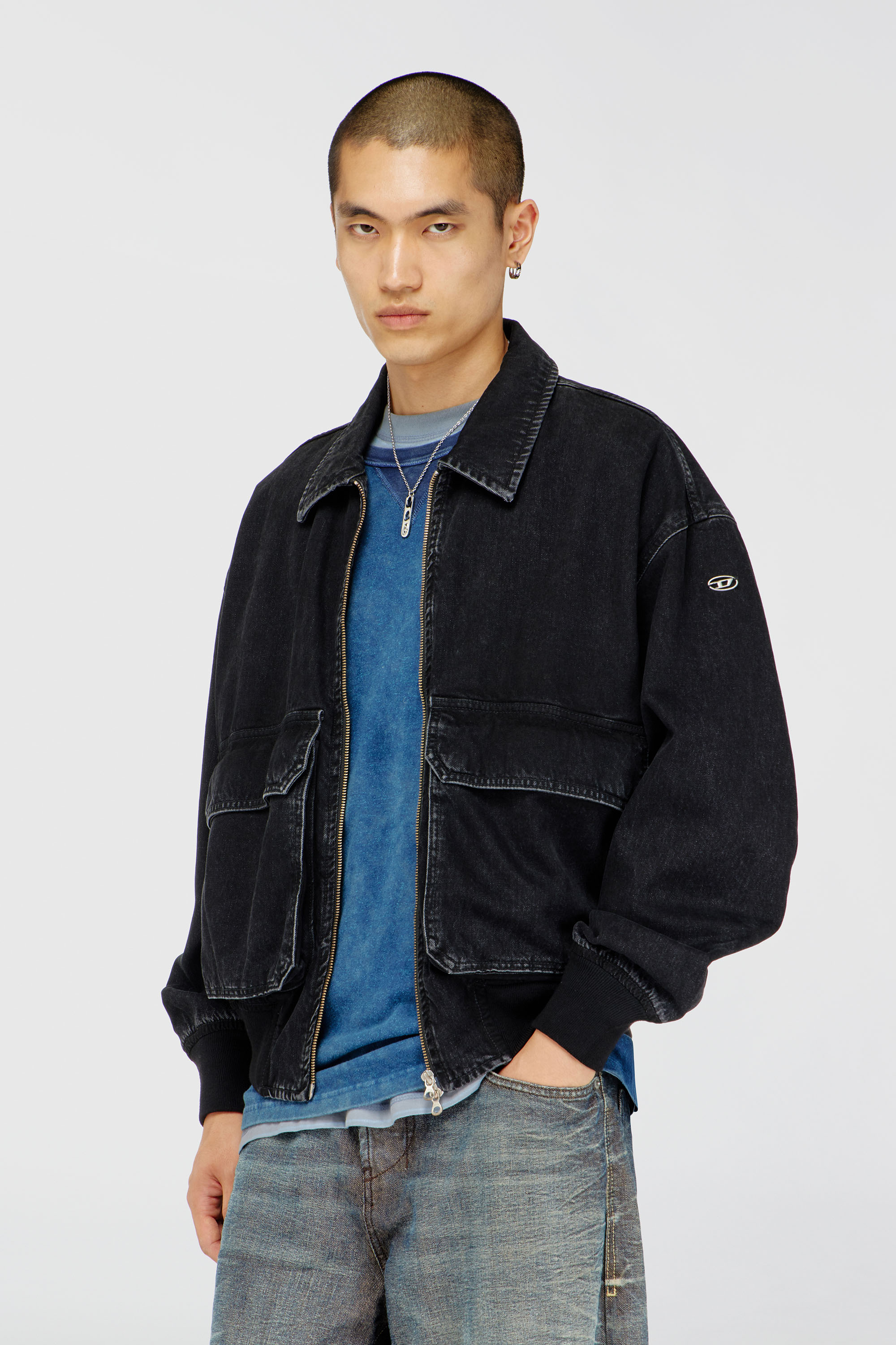 Diesel - D-KURZ, Giacca in denim Unisex in Nero - 3
