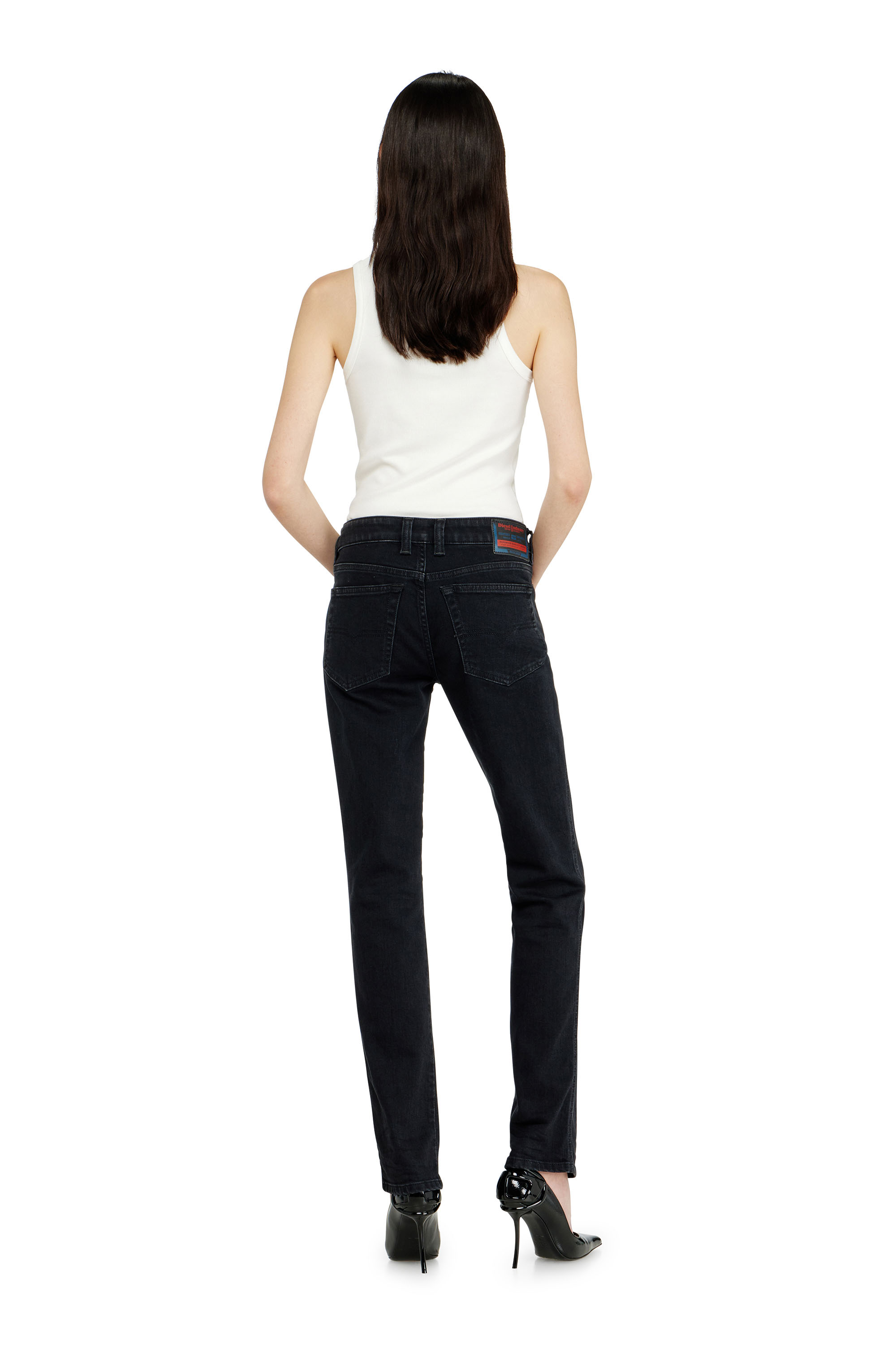 Diesel - Slim Jeans 1992 D-Jiann 09N89 Donna, Nero/Grigio scuro - Image 3