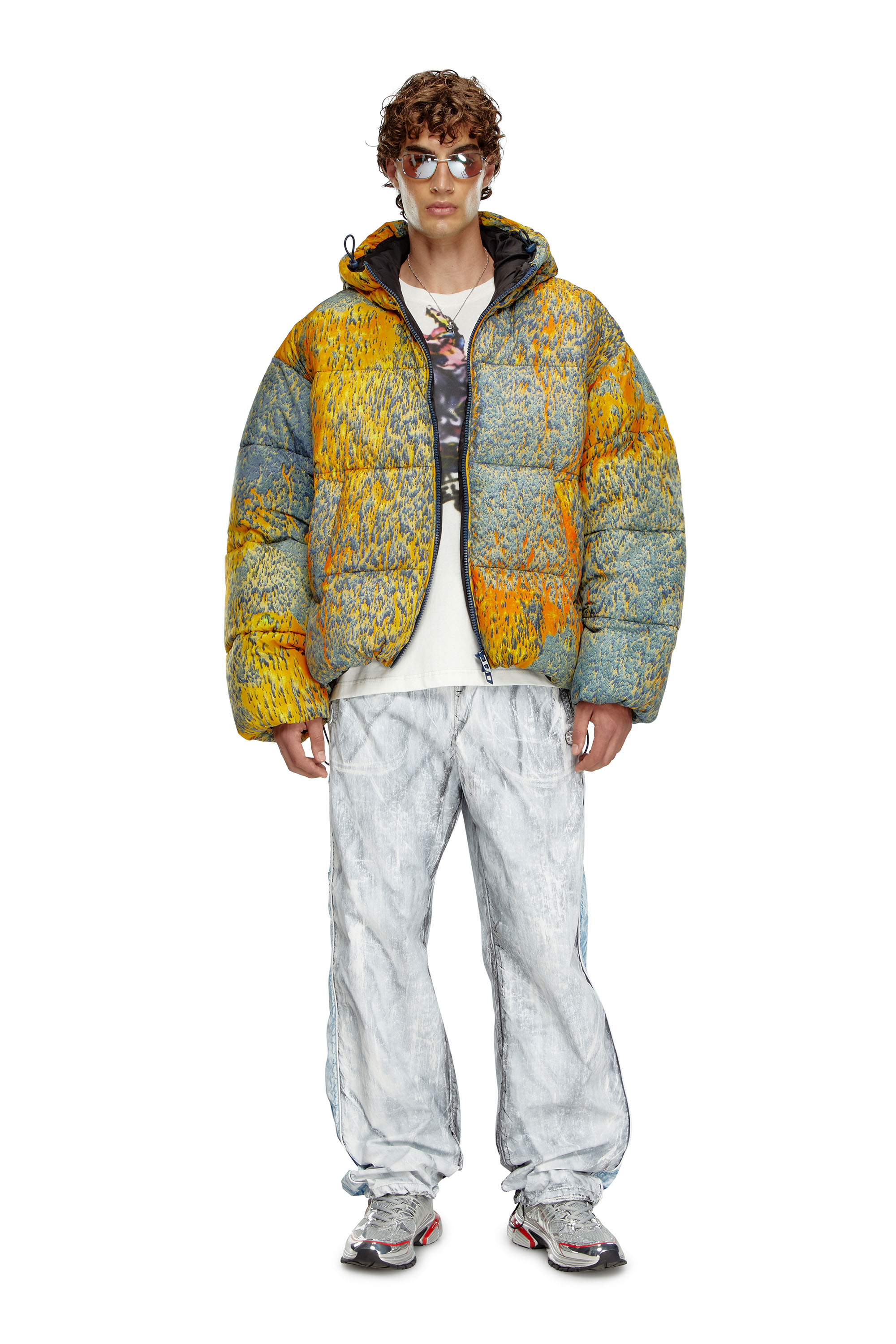 Diesel - W-BOGAERT, Piumino con motivo acid rain Uomo in Multicolor - 2