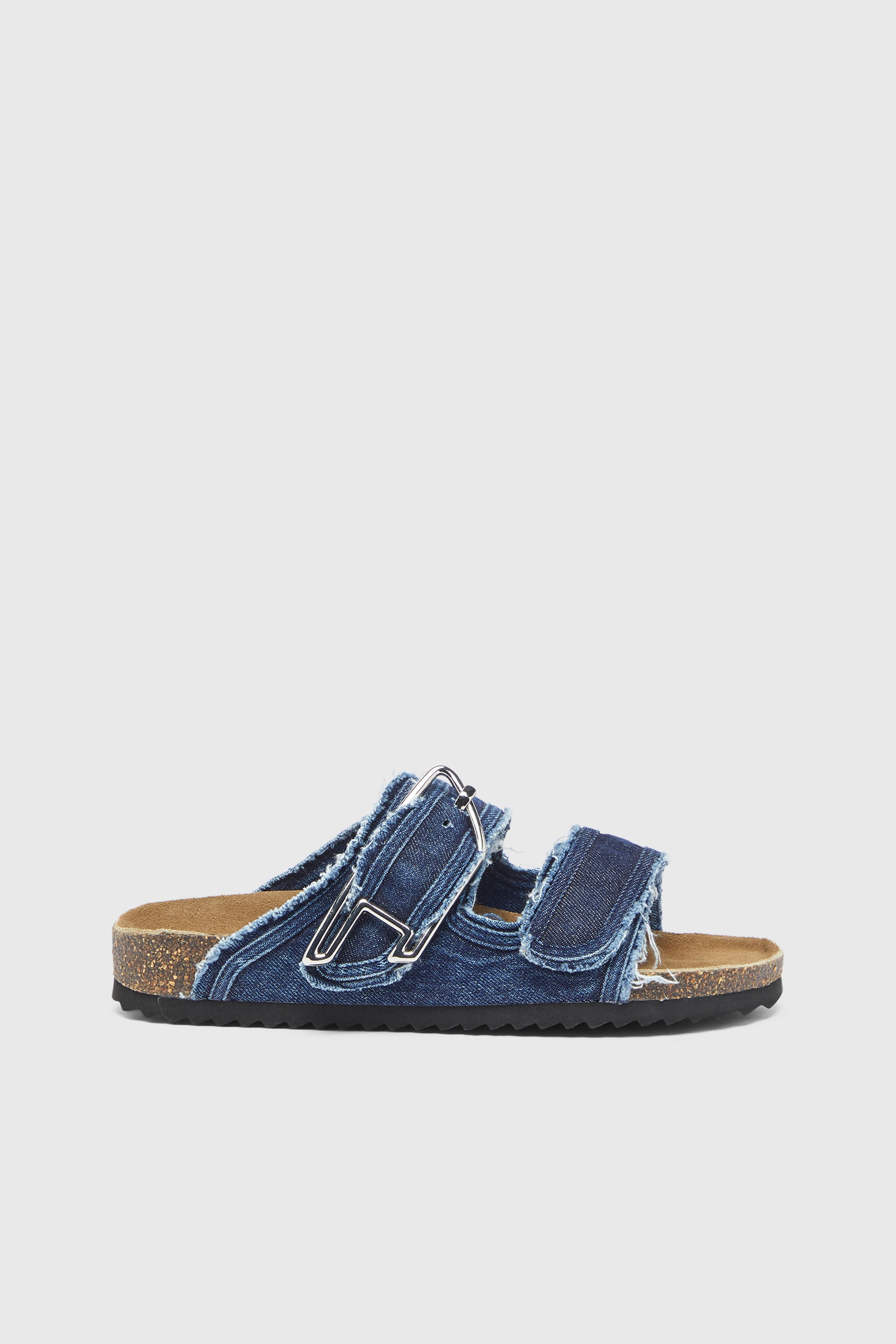 Diesel - D-WOODSTOCK D SANDAL W, D-Woodstock - Ciabatte con fasce in denim a taglio vivo Donna in Blu - 1