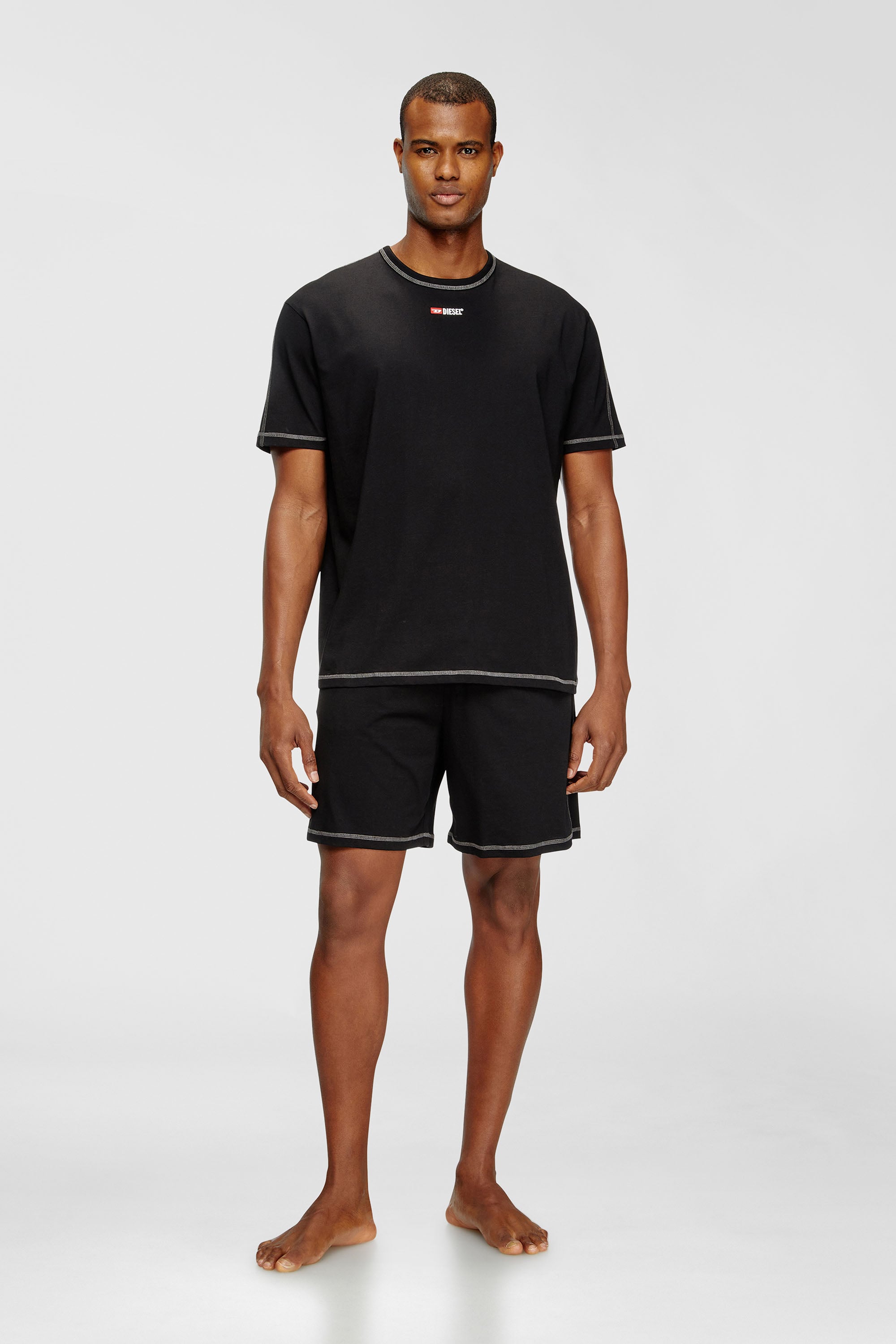 Diesel - SET-ADAM-D-CORE, Set pigiama corto in jersey di cotone Uomo in Nero - 1
