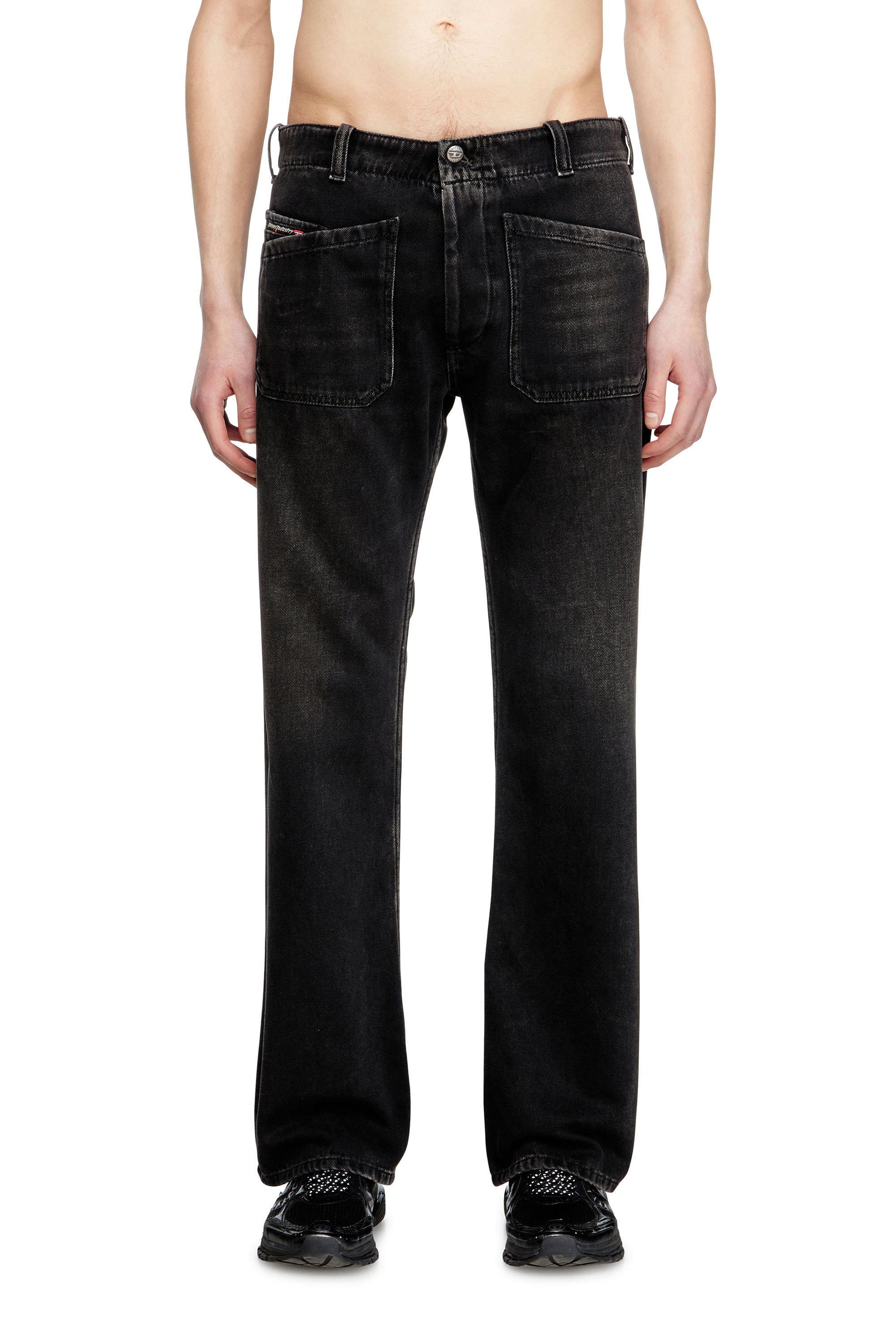 Diesel - Bootcut Jeans D-Moorix 09J96 Uomo, Nero/Grigio scuro - Image 1